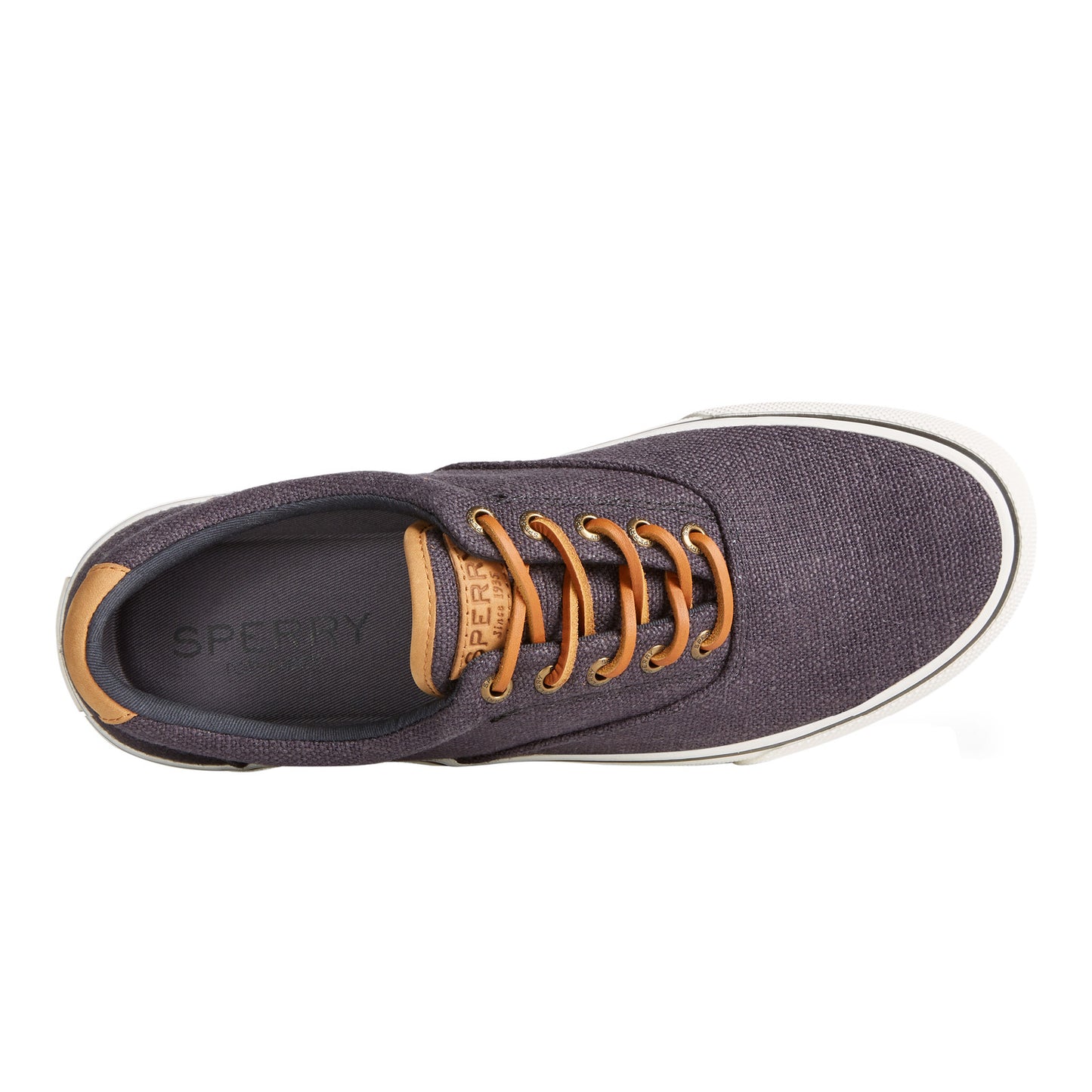 Peltz Shoes Men's Sperry Striper II CVO Hemp Sneaker BLACK STS24174