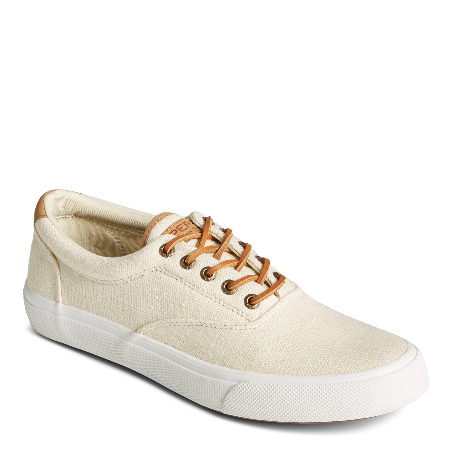 Peltz Shoes Men's Sperry Striper II CVO Hemp Sneaker IVORY STS24176