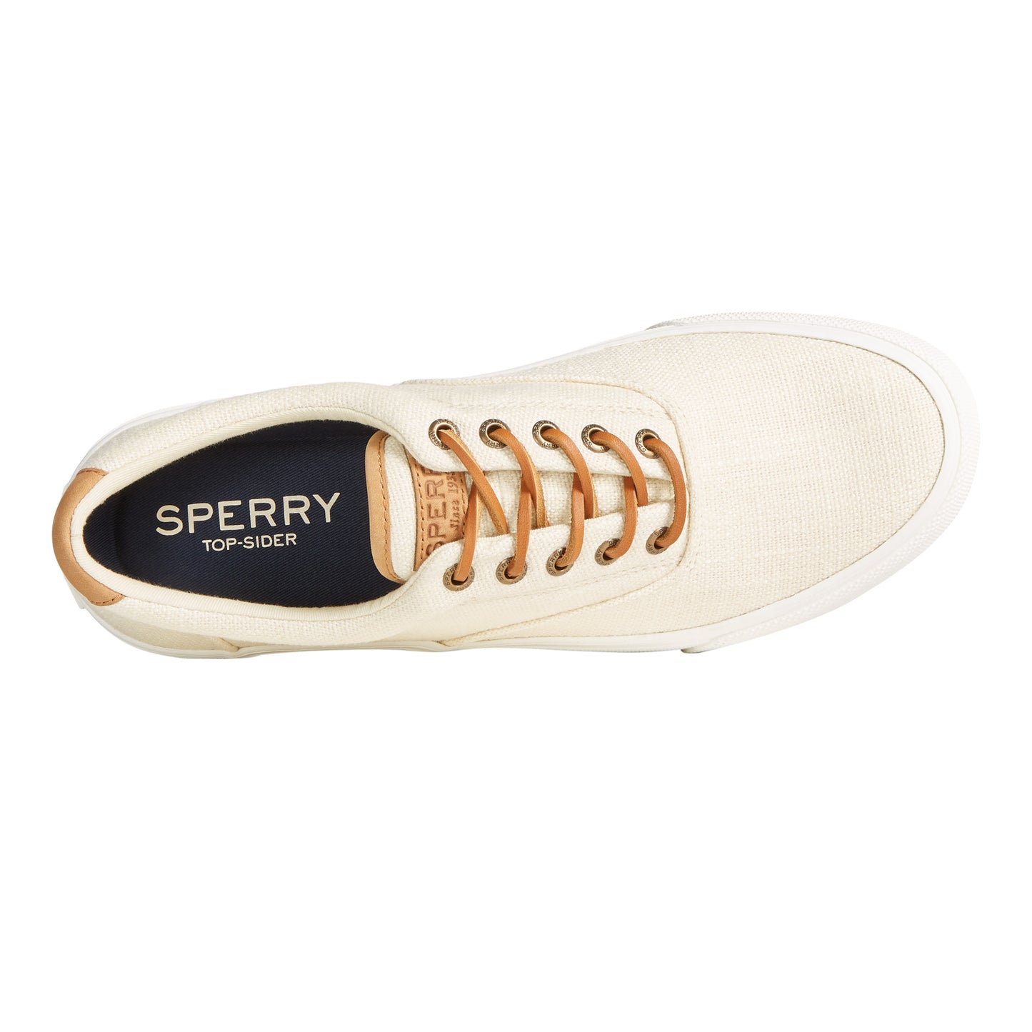 Peltz Shoes Men's Sperry Striper II CVO Hemp Sneaker IVORY STS24176