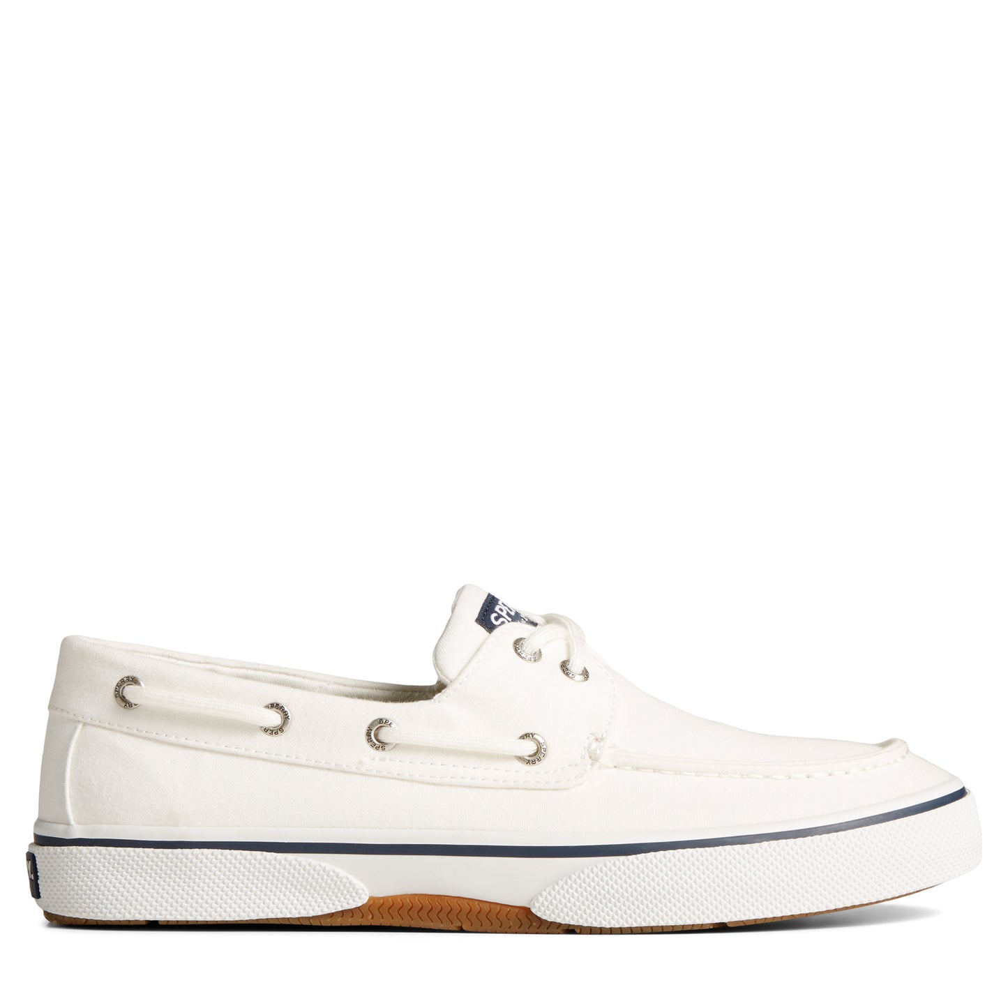 Peltz Shoes Men's Sperry Halyard Boat Shoe WHITE STS24402