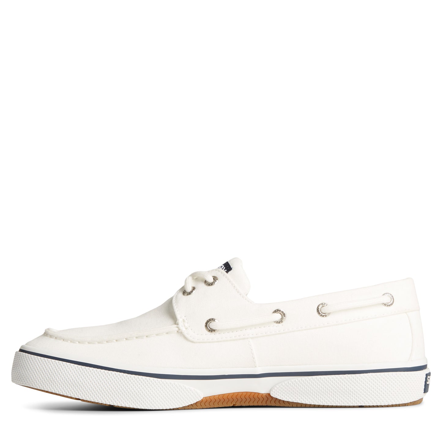 Peltz Shoes Men's Sperry Halyard Boat Shoe WHITE STS24402