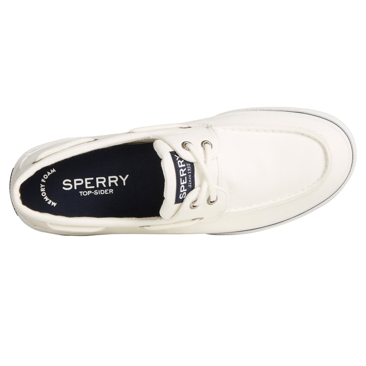 Peltz Shoes Men's Sperry Halyard Boat Shoe WHITE STS24402