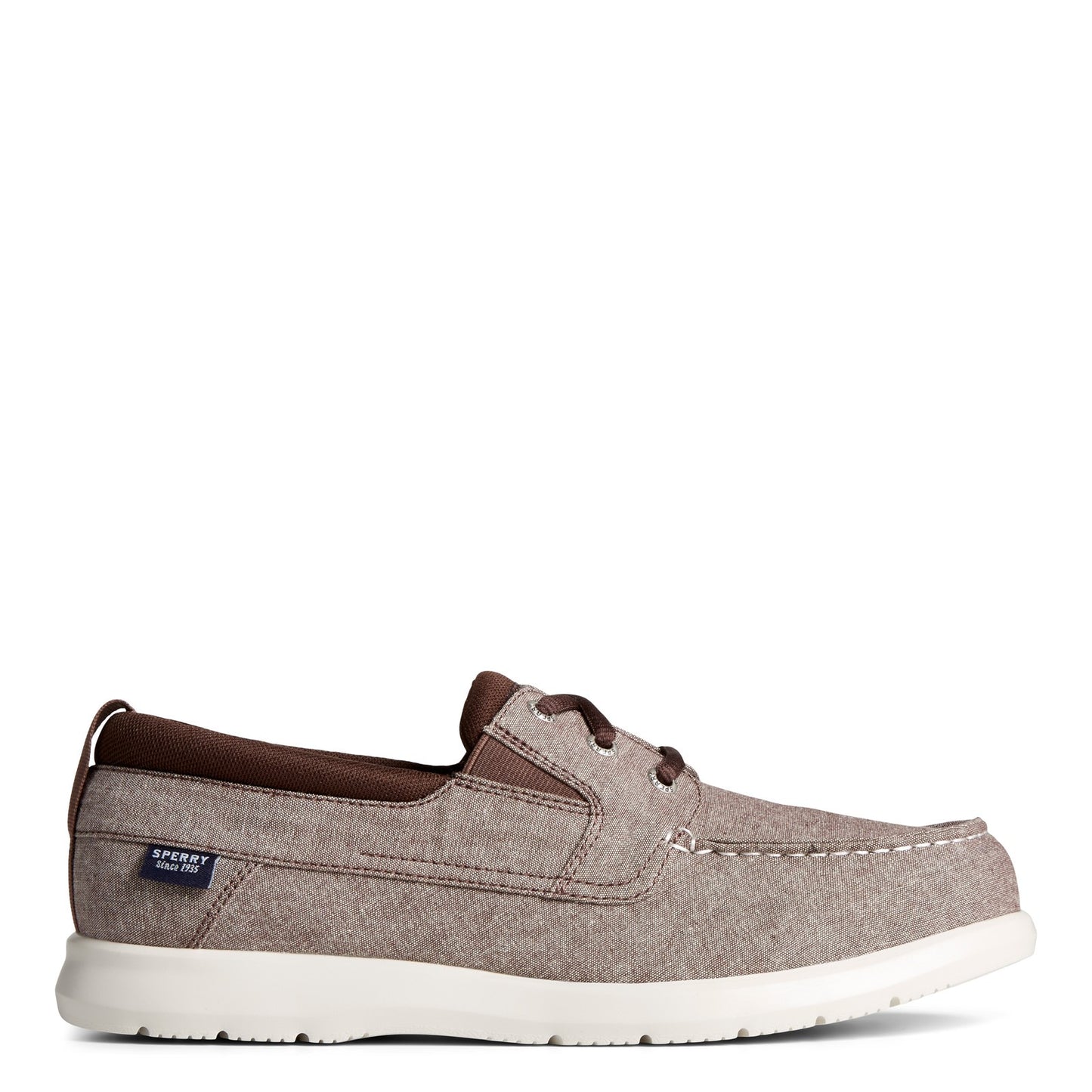 Peltz Shoes Men's Sperry Bowrider Plushstep 3-Eye Slip-On BROWN CHAM STS24843