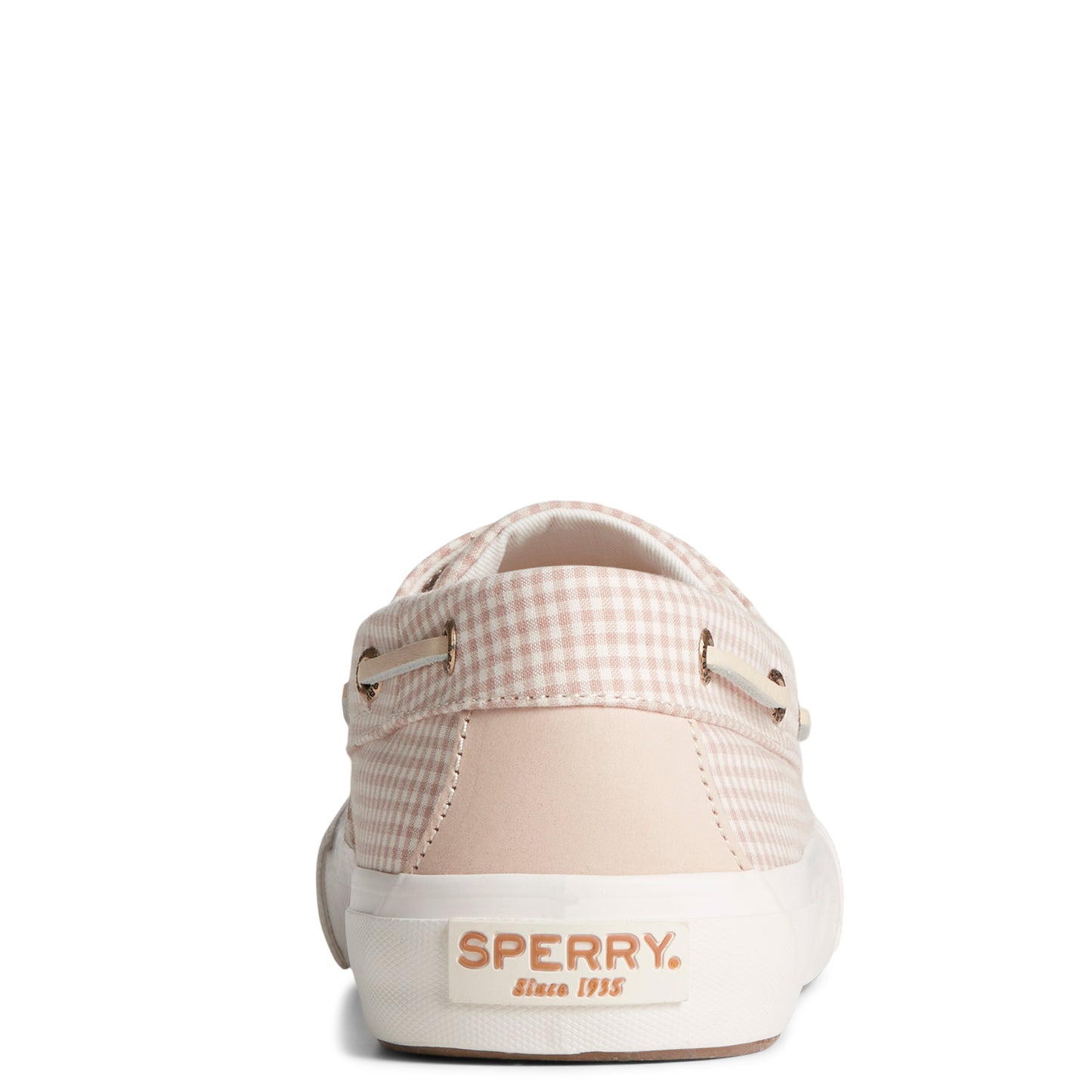 Peltz Shoes Men's Sperry SeaCycled Bahama II Sneaker White Tan Gingham STS24984