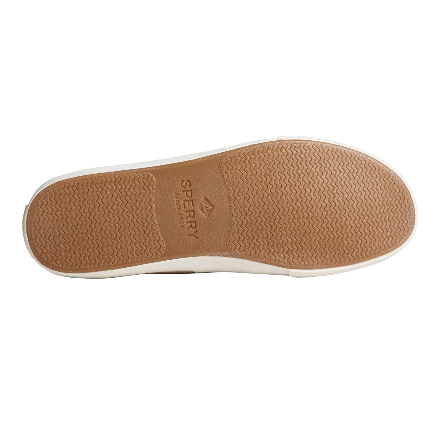 Peltz Shoes Men's Sperry SeaCycled Bahama II Sneaker White Tan Gingham STS24984