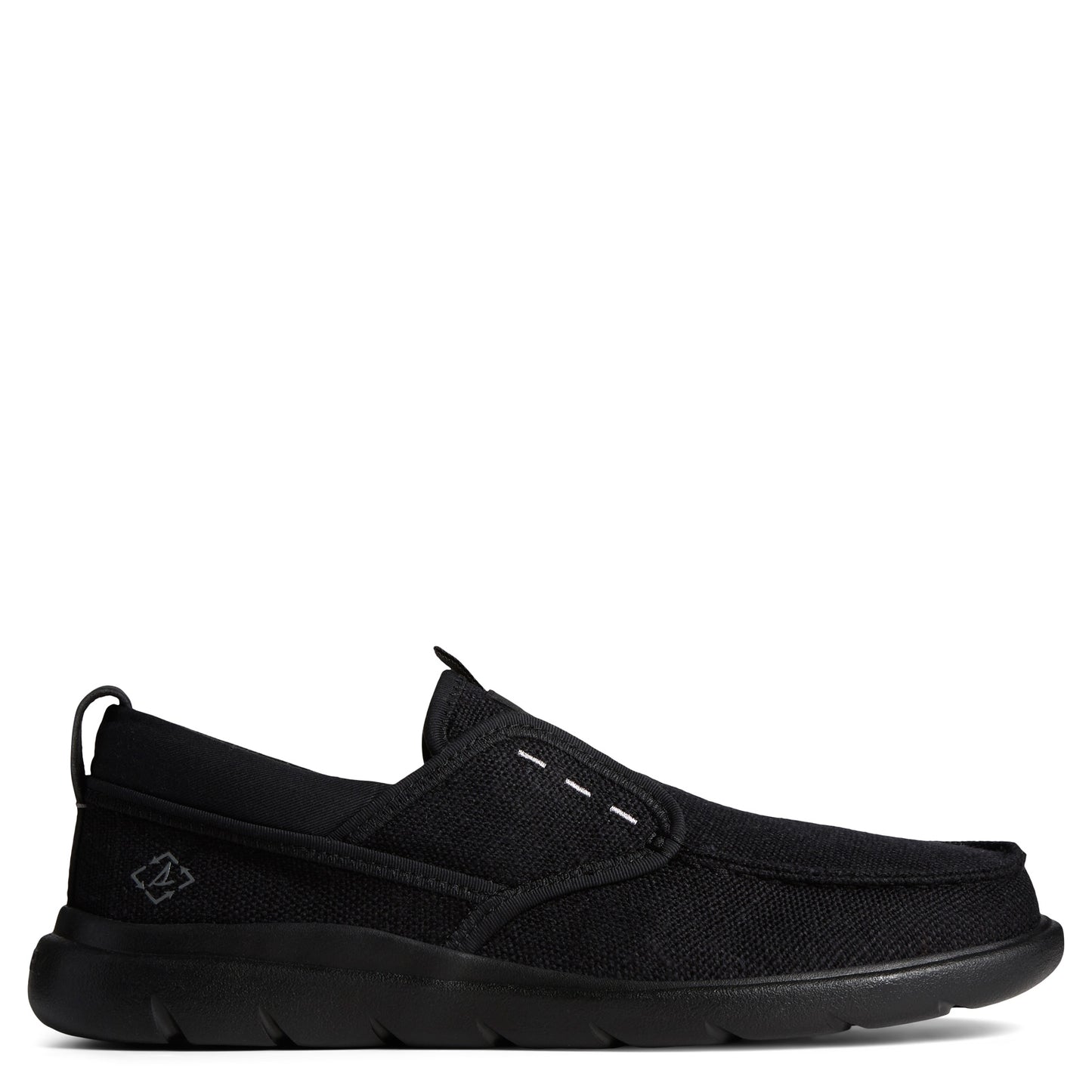 Peltz Shoes Men's Sperry SeaCycled Captain's Moc Slip-On Black STS25016