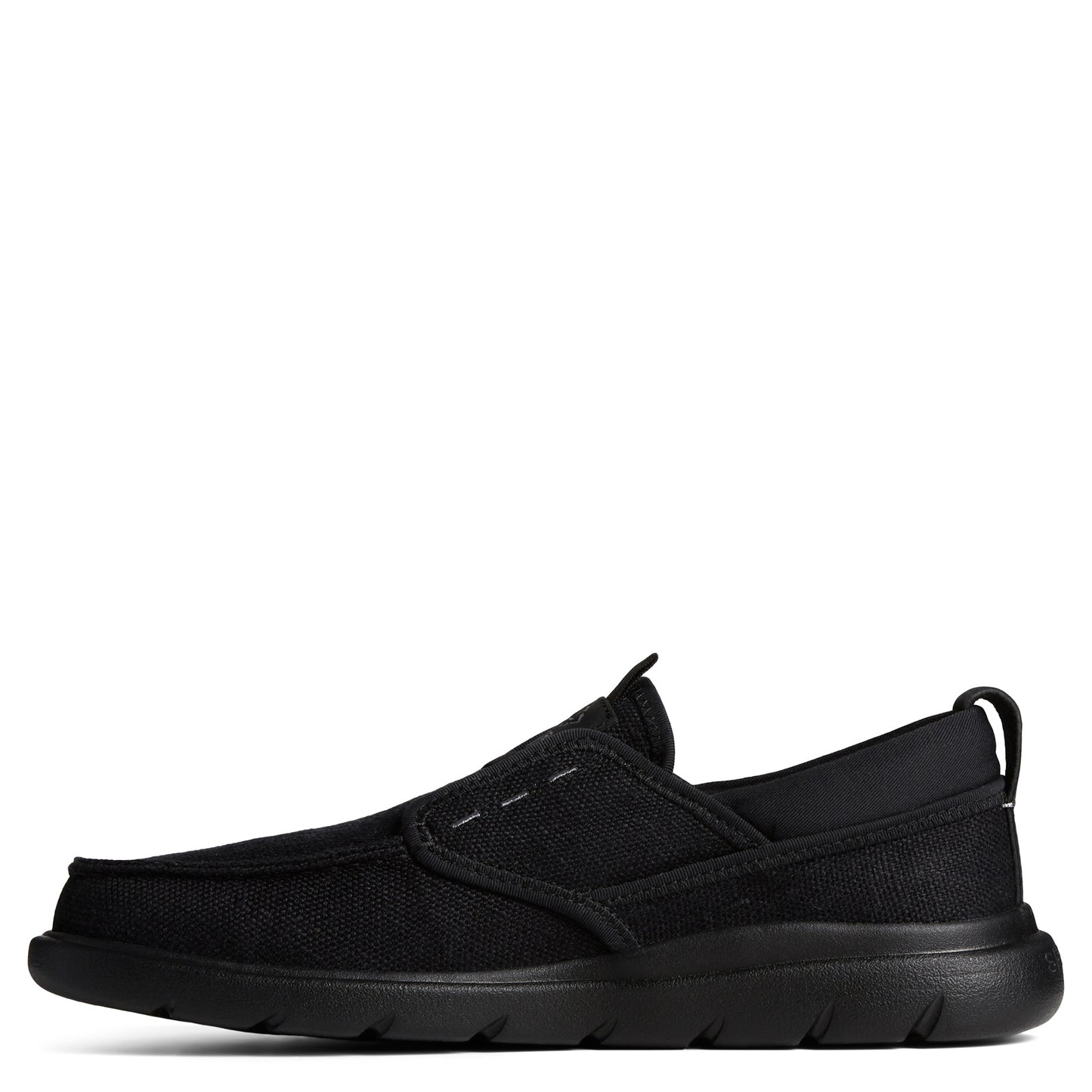 Peltz Shoes Men's Sperry SeaCycled Captain's Moc Slip-On Black STS25016