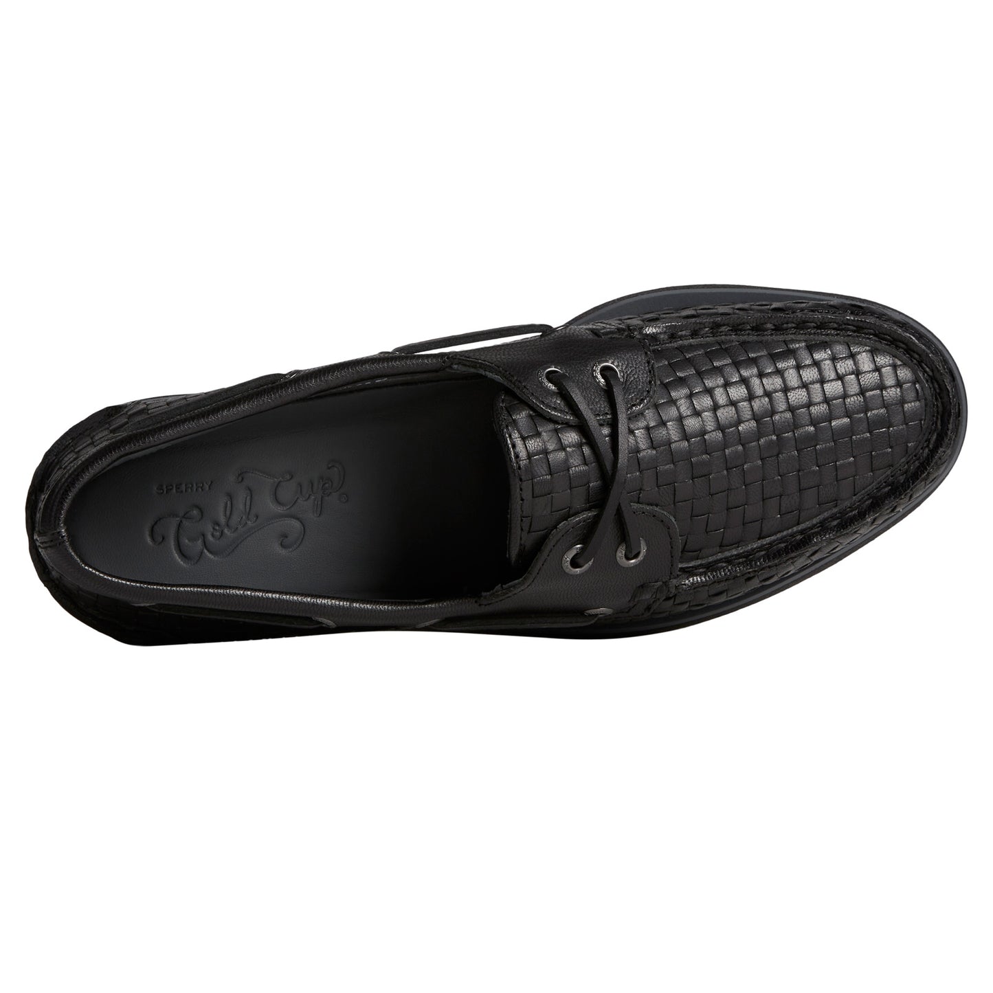 Peltz Shoes Men's Sperry Gold Cup Authentic Original Boat Shoe Black STS25053