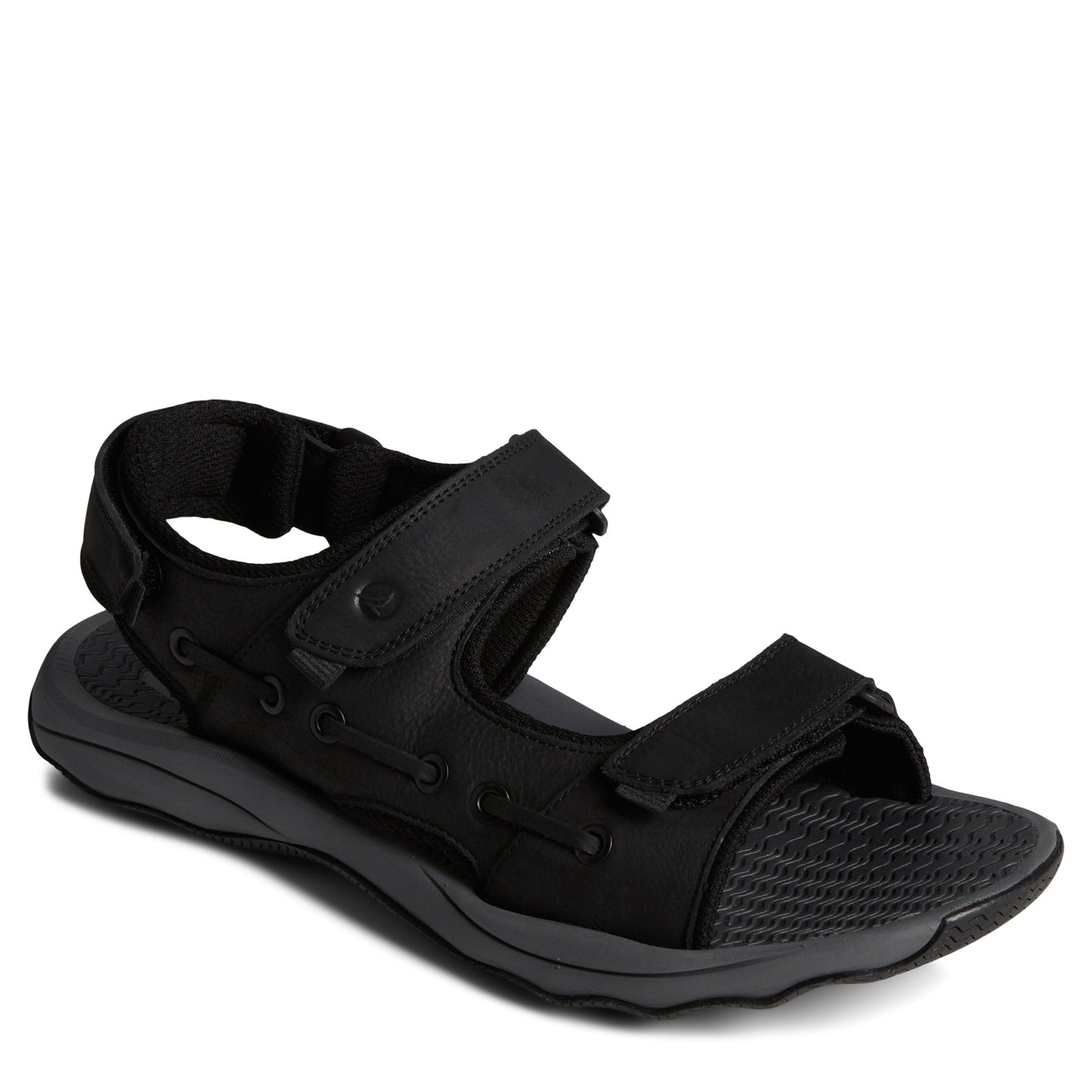 Peltz Shoes Men's Sperry Rivington Sandal Black STS25112