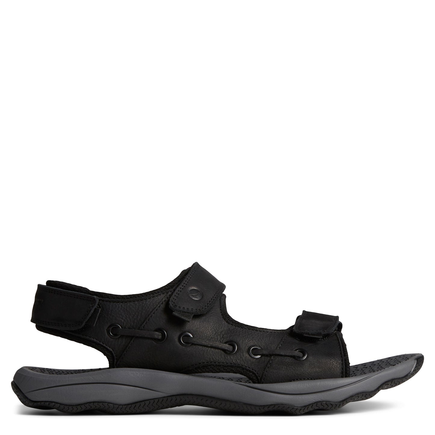 Peltz Shoes Men's Sperry Rivington Sandal Black STS25112