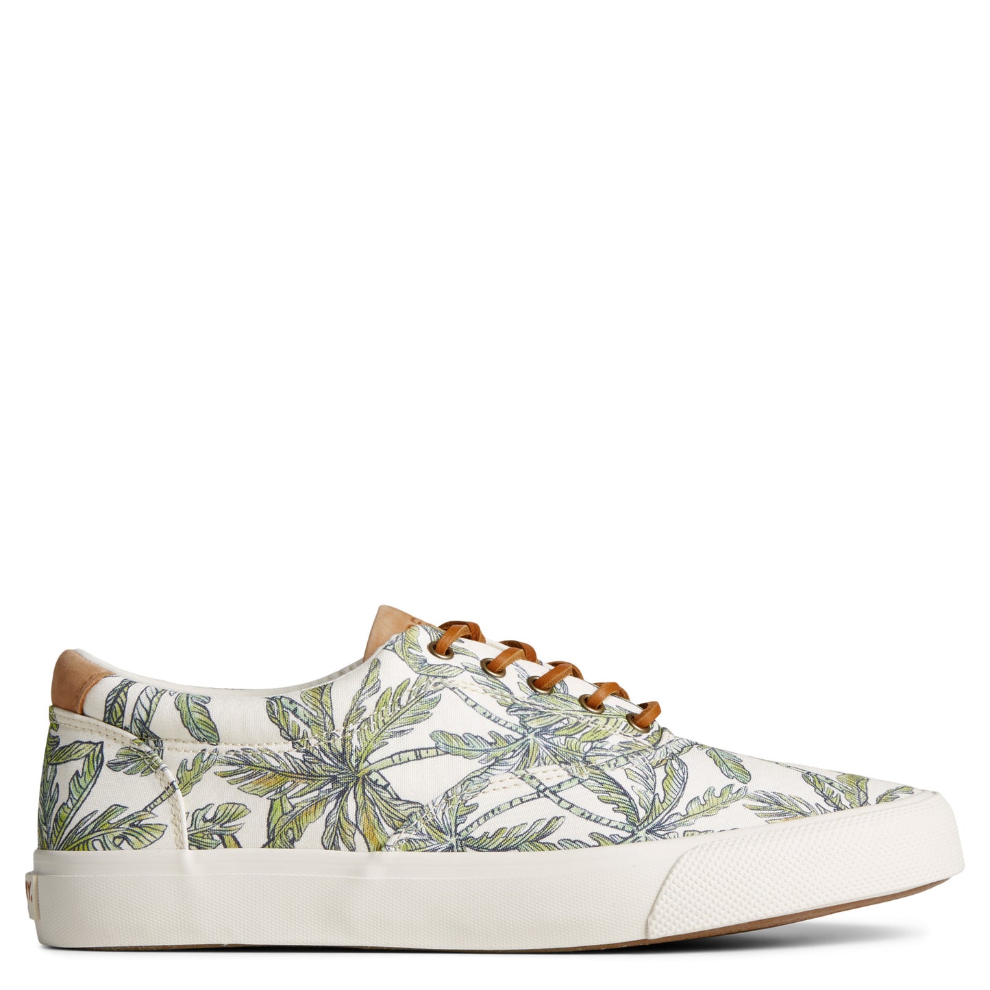Peltz Shoes Men's Sperry Striper II CVO SeaCycled Sneaker Cream Palm STS25133