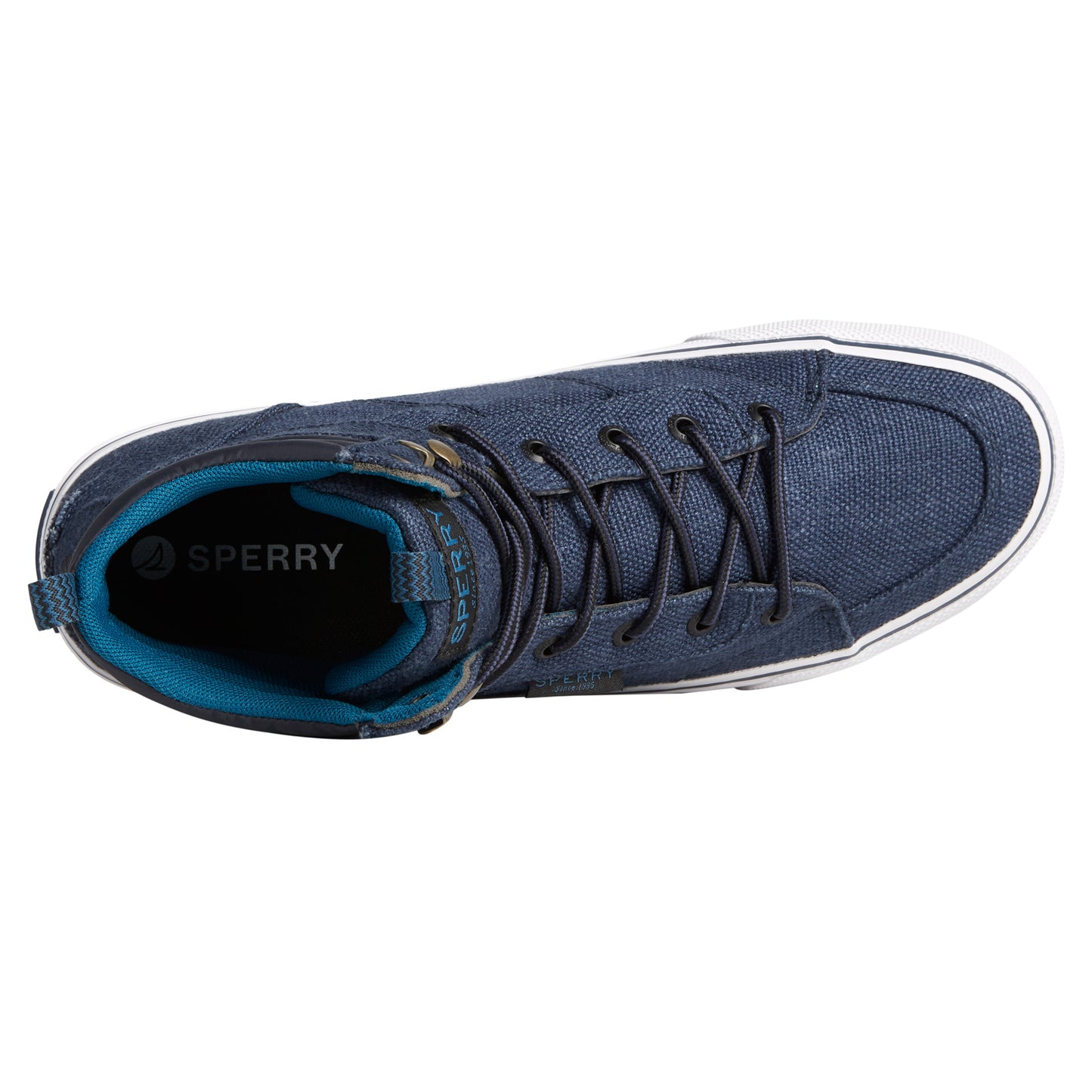 Peltz Shoes Men's Sperry Striper II Hiker SeaCycled Boot Navy STS25247
