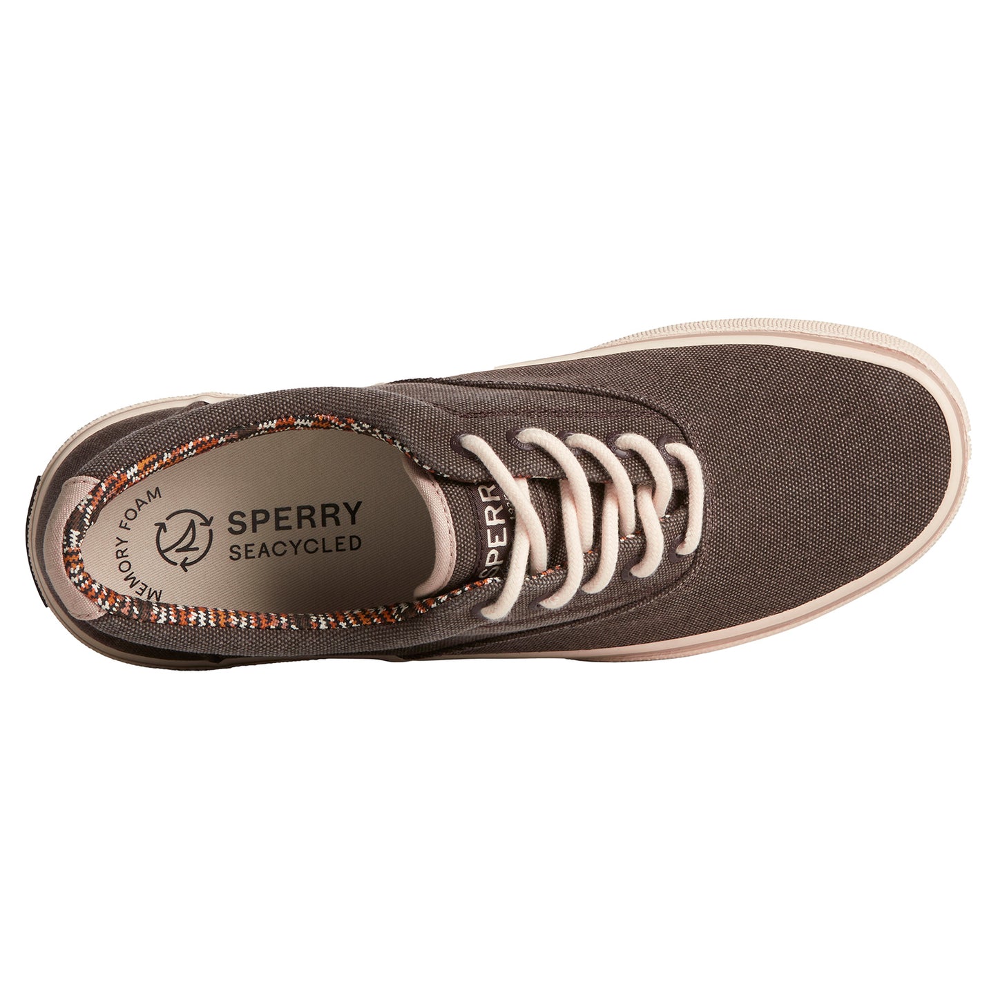 Peltz Shoes Men's Sperry Halyard SeaCycled CVO Sneaker Java STS25390