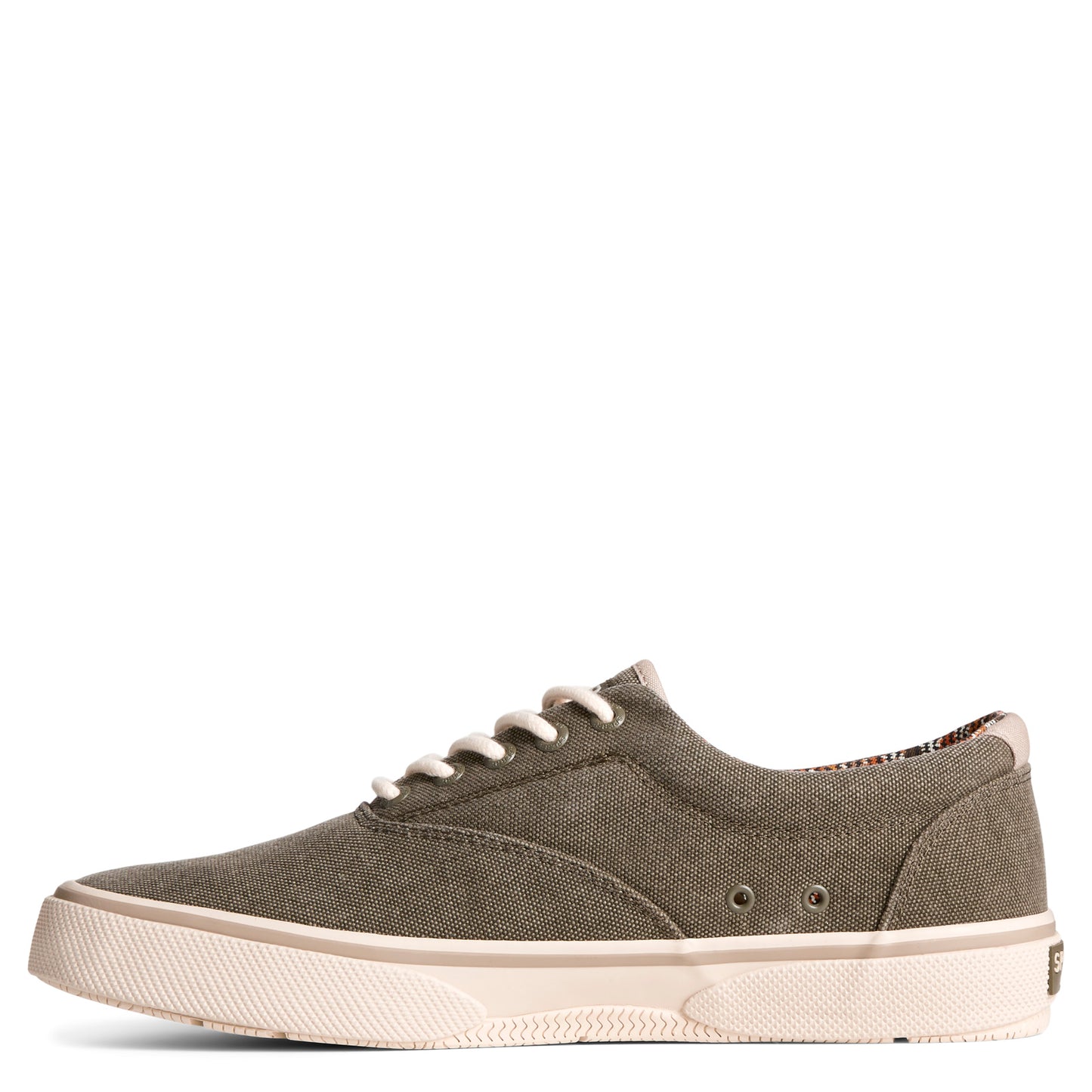 Peltz Shoes Men's Sperry Halyard SeaCycled CVO Sneaker Olive STS25391