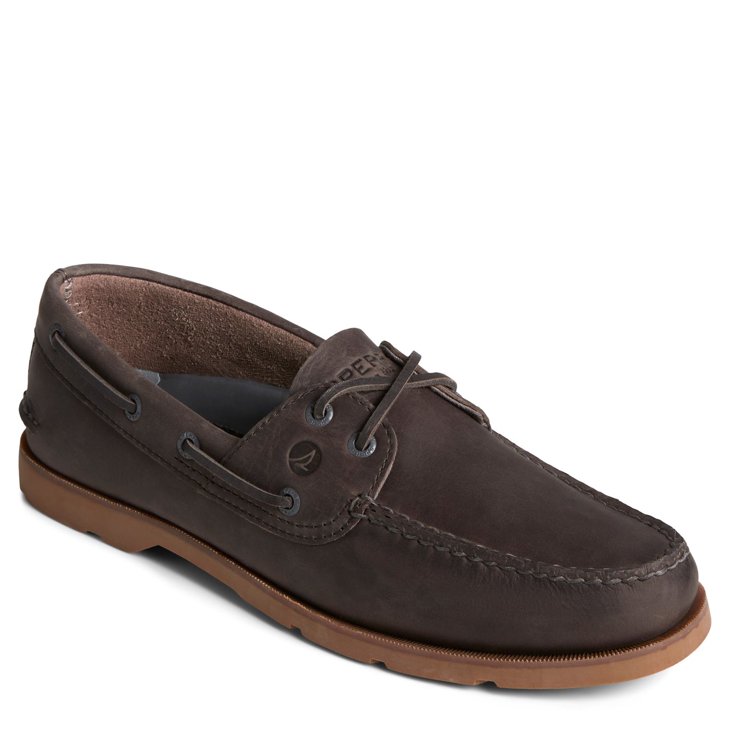 Peltz Shoes Men's Sperry Leeward Boat Shoe Houndstooth Blue STS25399