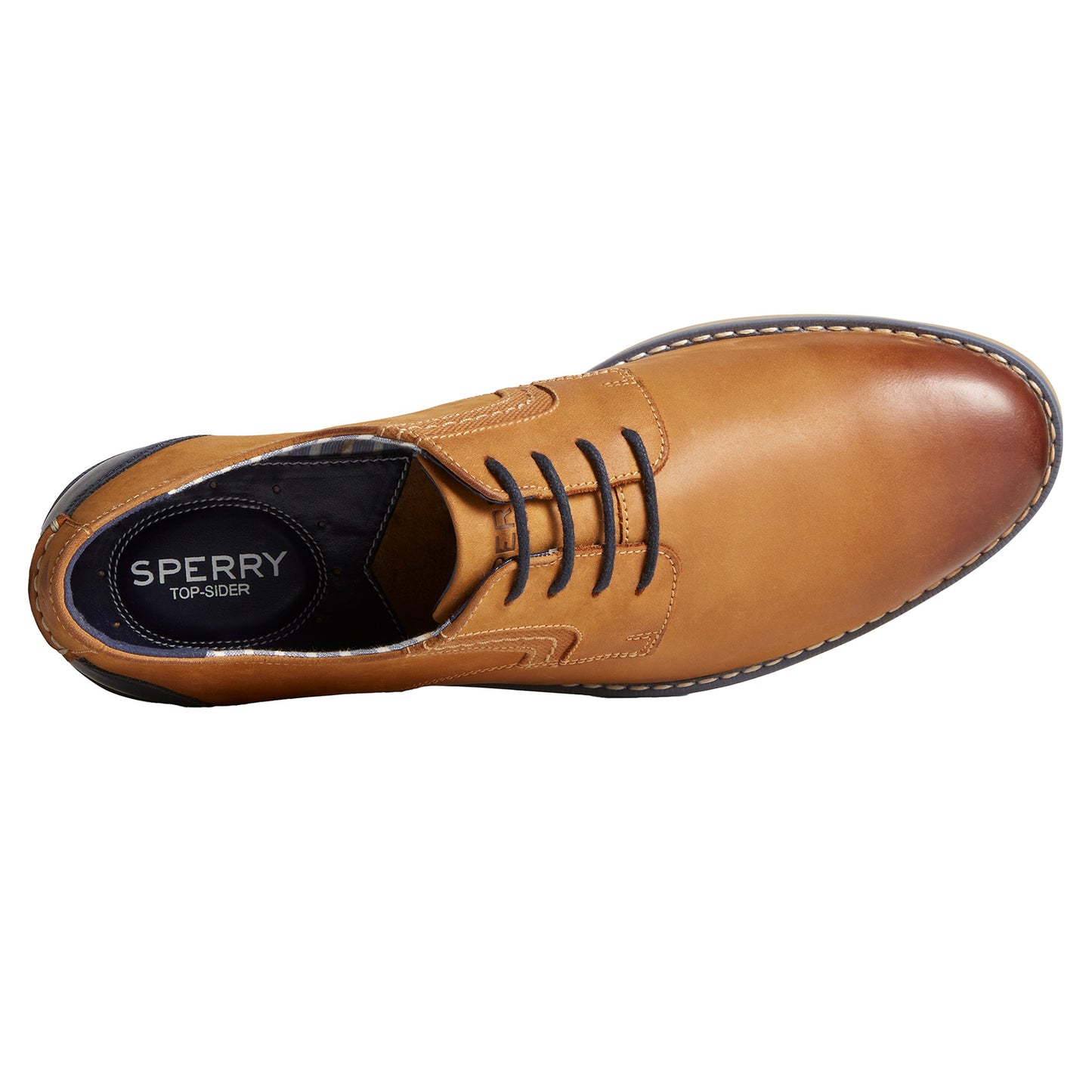 Peltz Shoes Men's Sperry Newman Oxford Tan Blue STS25408