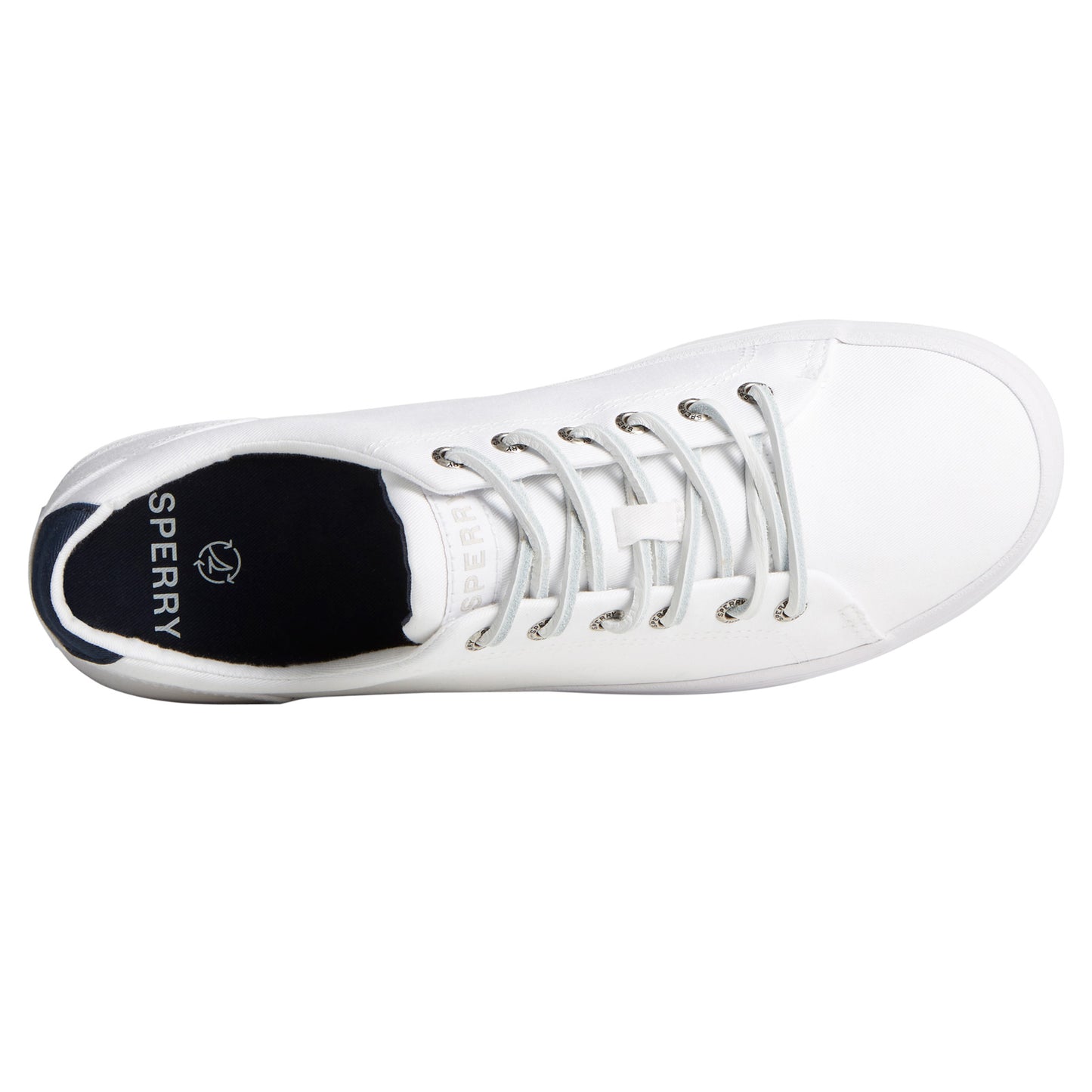 Peltz Shoes Men's Sperry Striper II LTT SeaCycled Sneaker WHITE STS25436