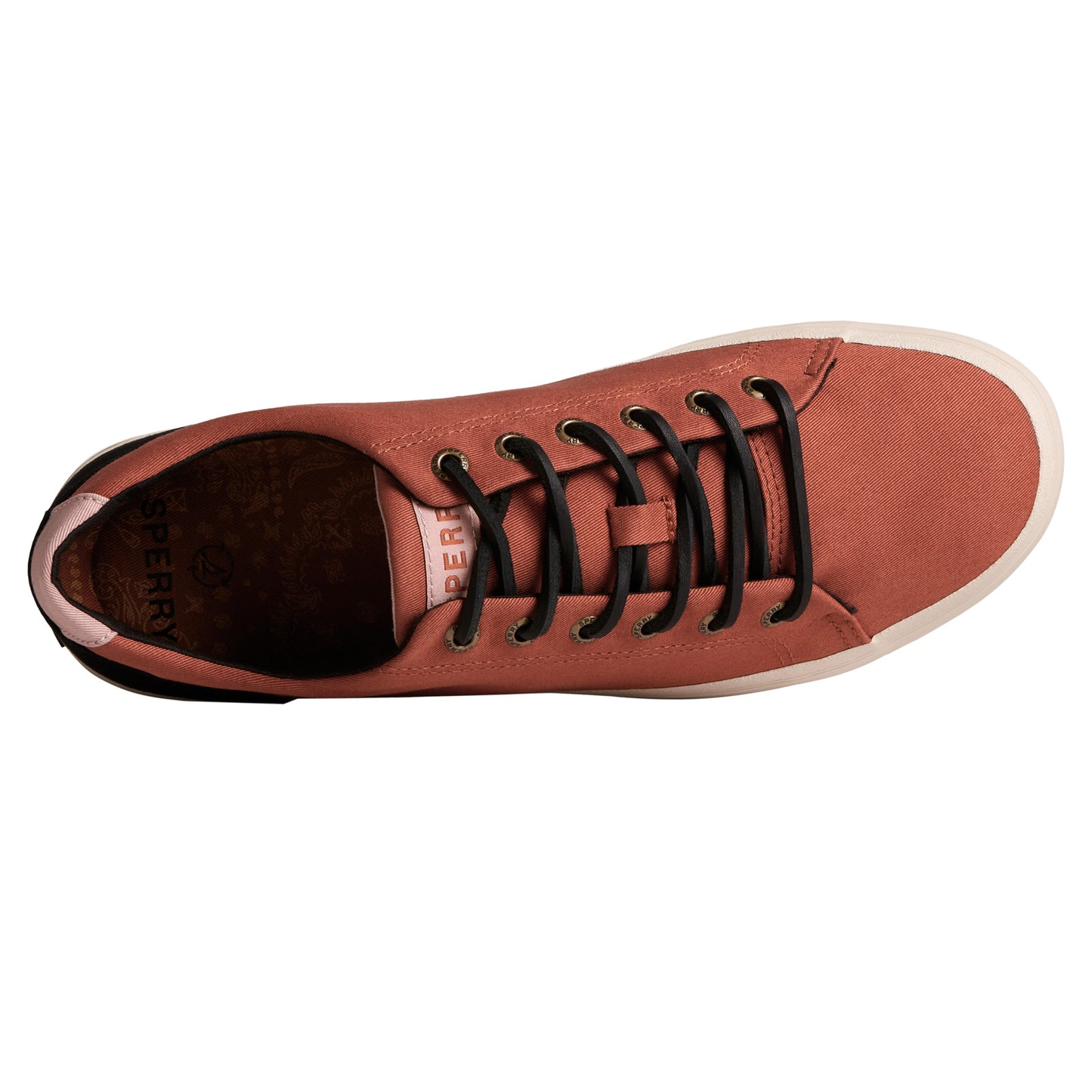 Peltz Shoes Men's Sperry Striper II LTT SeaCycled Sneaker RUST STS25464