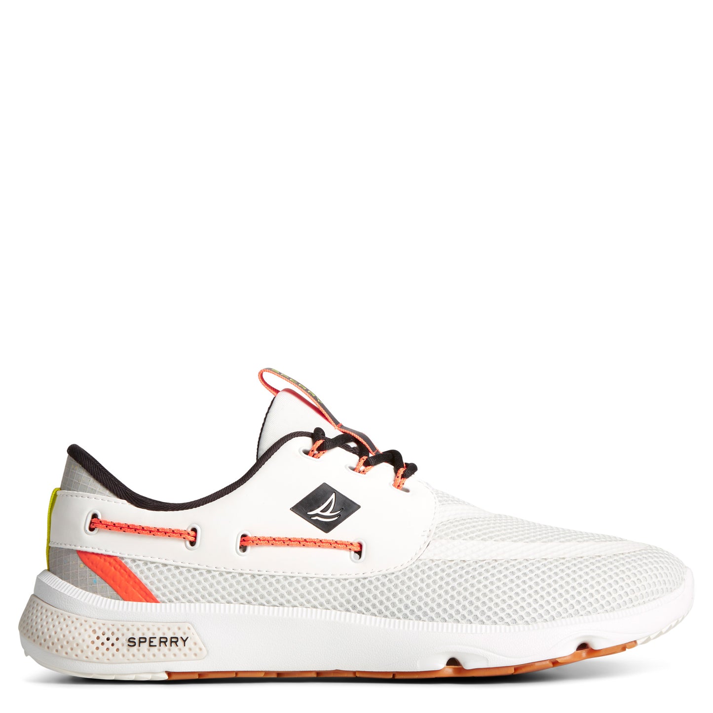 Peltz Shoes Men's Sperry 7 Seas 3 Eye Sneaker White Multi STS41105