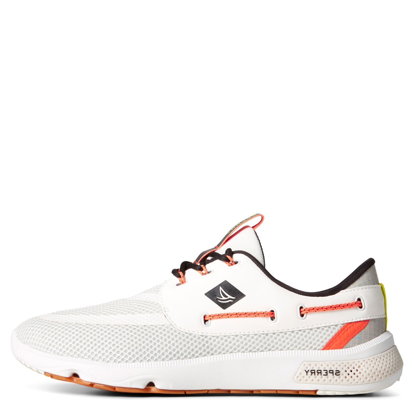 Peltz Shoes Men's Sperry 7 Seas 3 Eye Sneaker White Multi STS41105