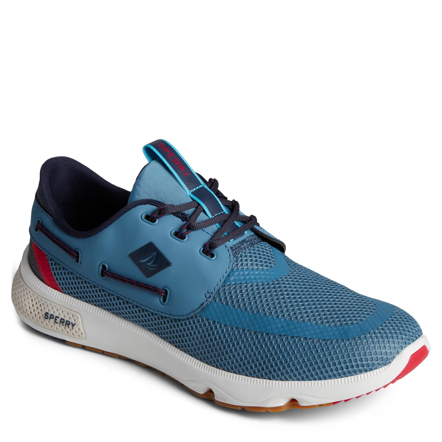 Peltz Shoes Men's Sperry 7 Seas 3 Eye Sneaker Blue STS41106