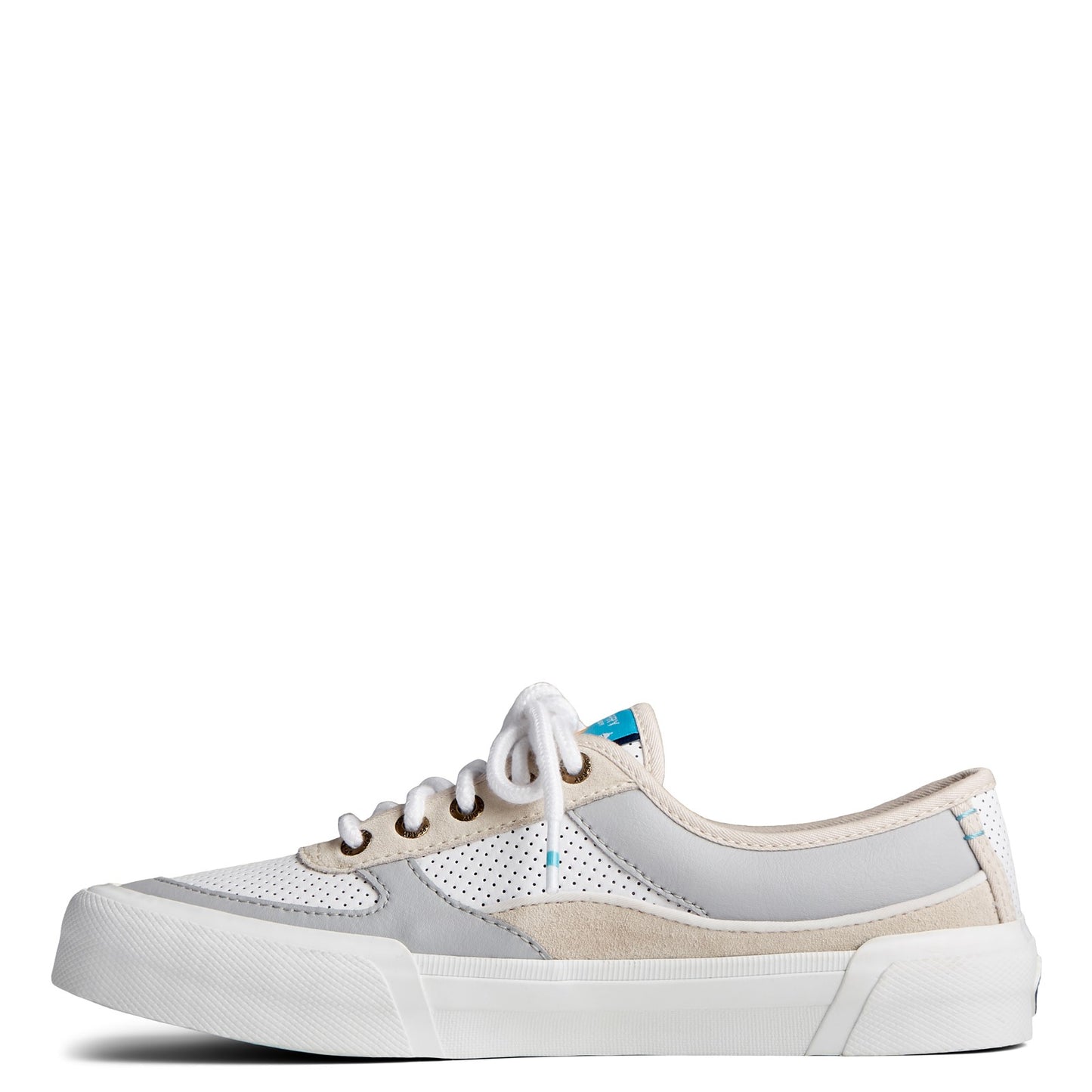 Peltz Shoes Women's Sperry Soletide Sneaker WHITE GREY STS86219