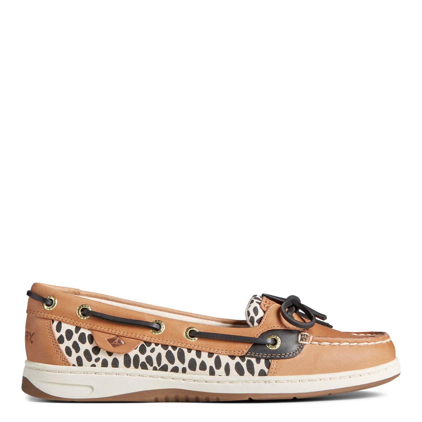 Peltz Shoes Women's Sperry Angelfish Boat Shoe TAN ANIMAL PRINT STS86588