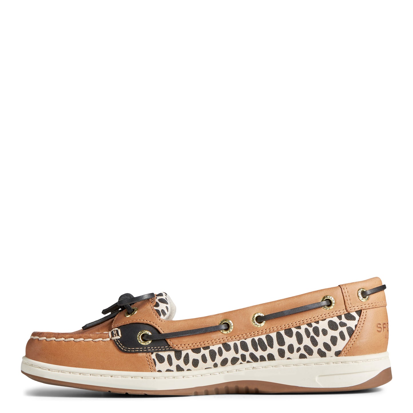 Peltz Shoes Women's Sperry Angelfish Boat Shoe TAN ANIMAL PRINT STS86588