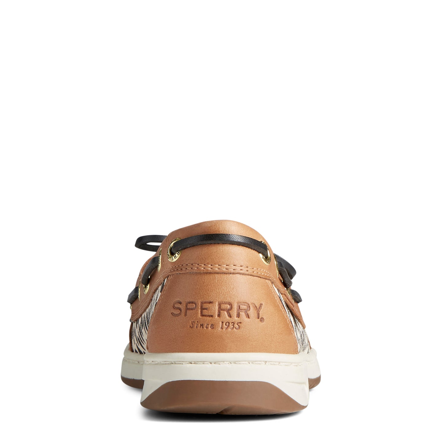 Peltz Shoes Women's Sperry Angelfish Boat Shoe TAN ANIMAL PRINT STS86588