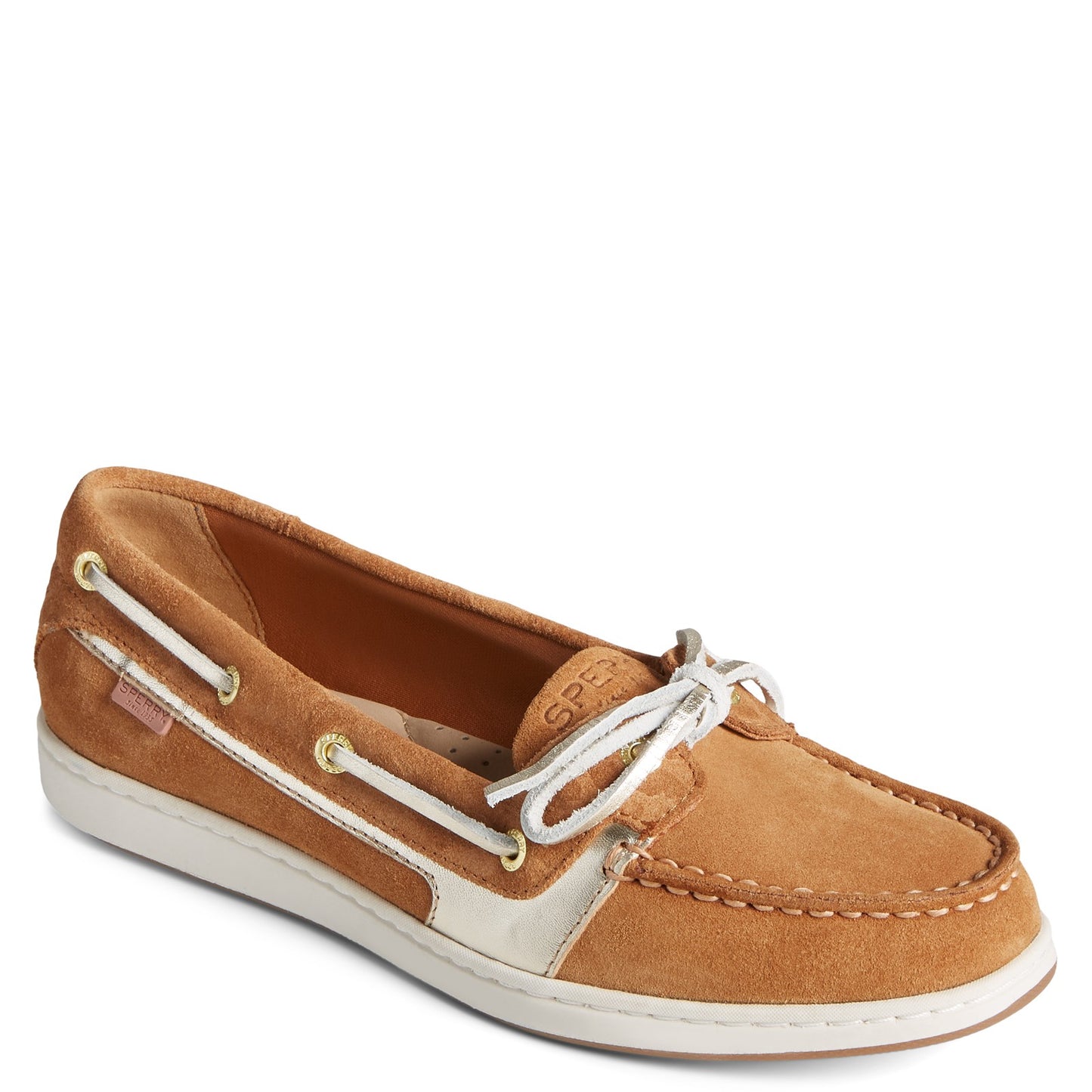 Peltz Shoes Women's Sperry Starfish Boat Shoe TAN CHEETAH STS86666