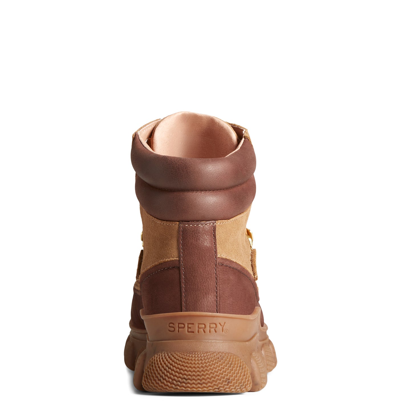 Peltz Shoes Women's Sperry Summit Rain Boot BROWN STS86895