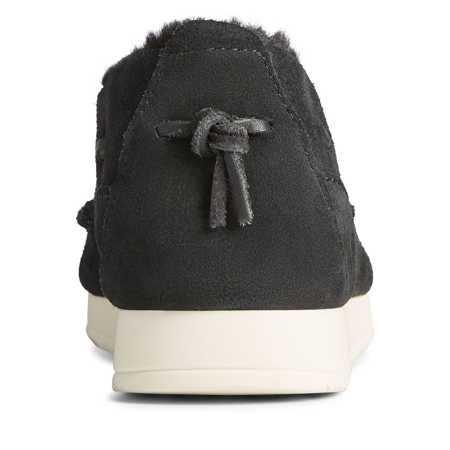 Peltz Shoes Women's Sperry Moc-Sider Suede Slip-On BLACK SUEDE STS86939