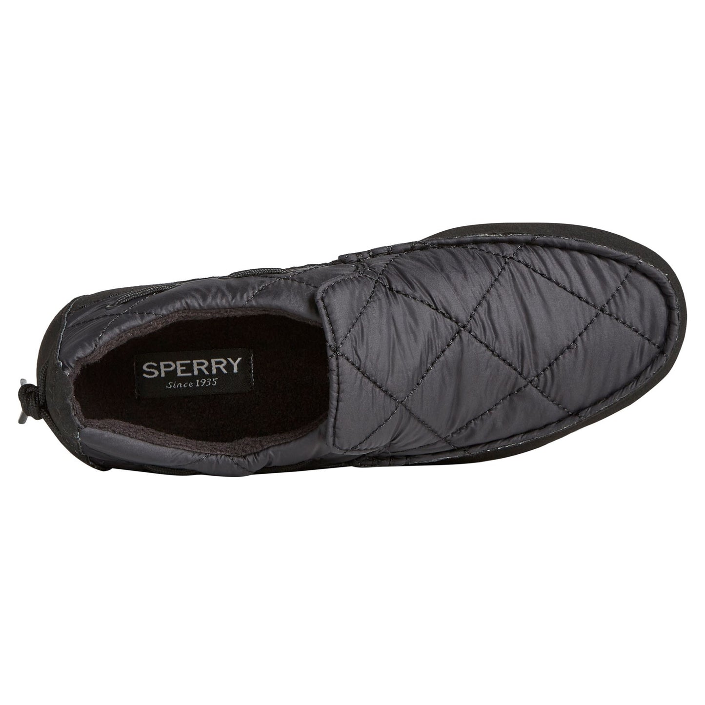 Peltz Shoes Women's Sperry Quilted Moc-Sider Slip-On BLACK STS87049