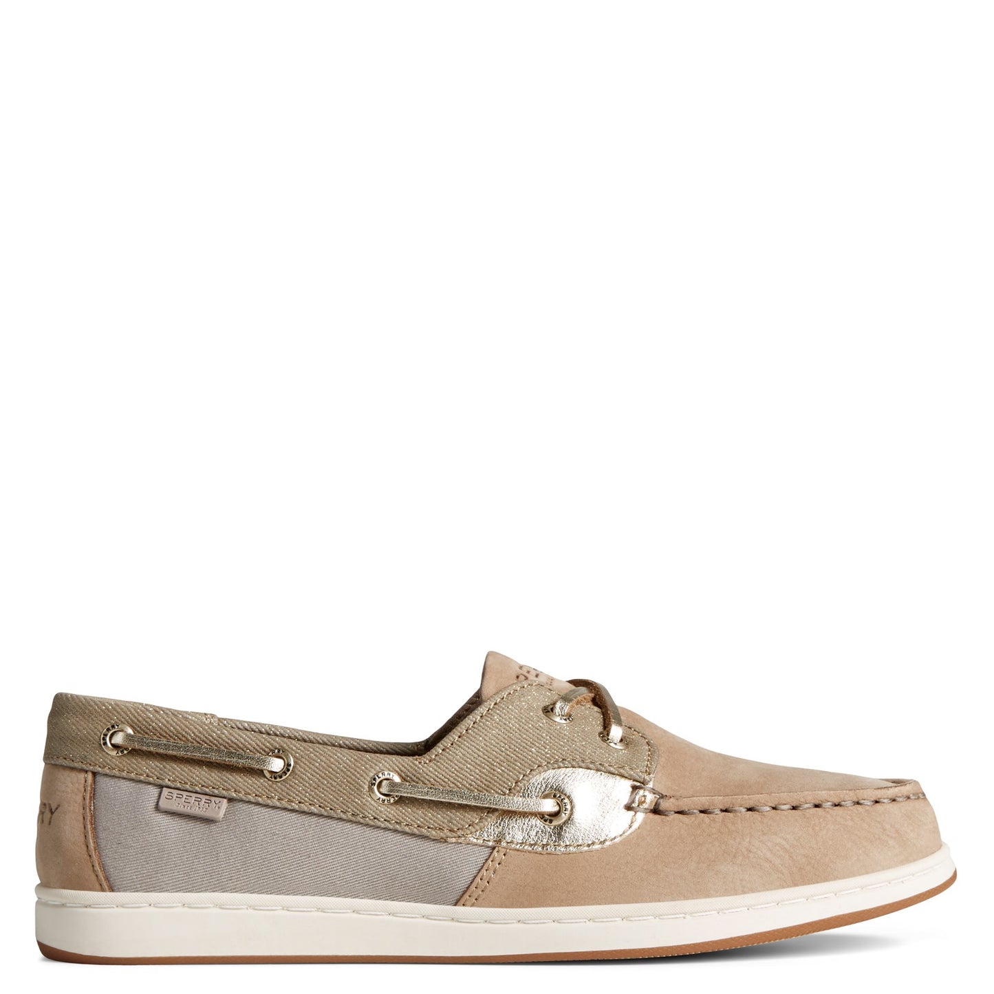 Peltz Shoes Women's Sperry Coastfish 2-Eye Boat Shoe TAUPE STS87148