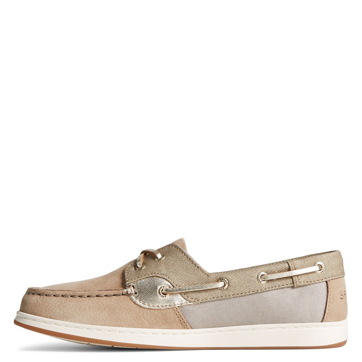 Peltz Shoes Women's Sperry Coastfish 2-Eye Boat Shoe TAUPE STS87148