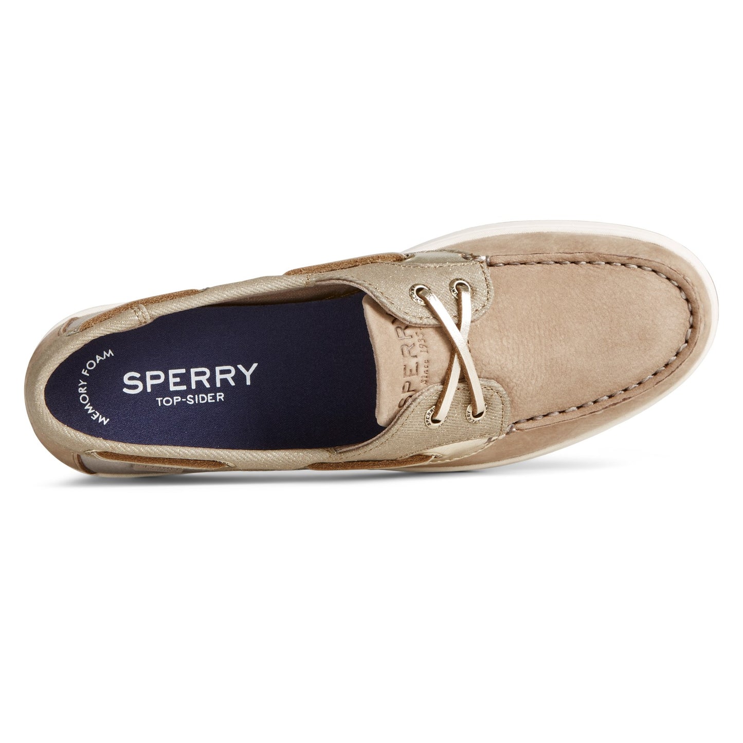 Peltz Shoes Women's Sperry Coastfish 2-Eye Boat Shoe TAUPE STS87148