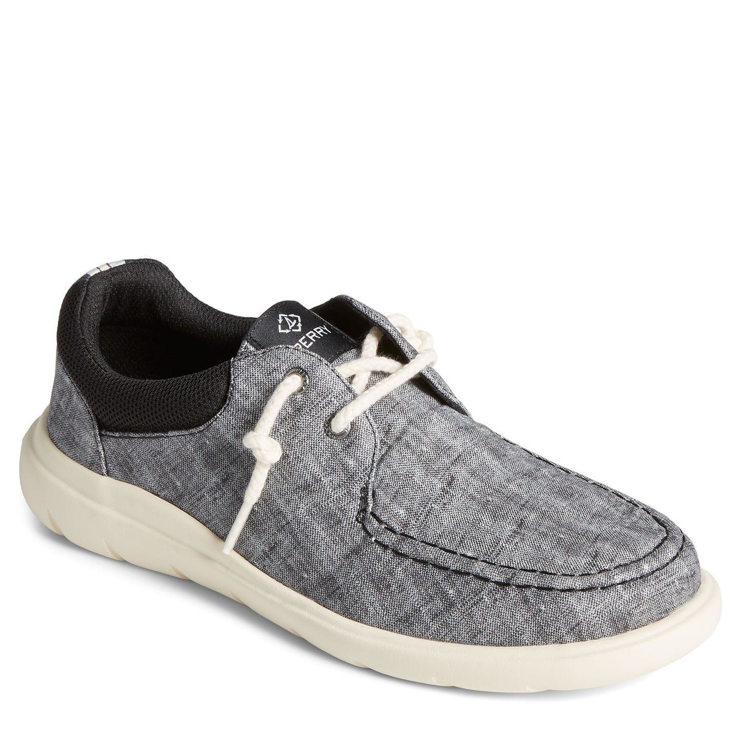Peltz Shoes Women's Sperry Captain's Moc Slip-On BLACK CHAMBRAY STS87229