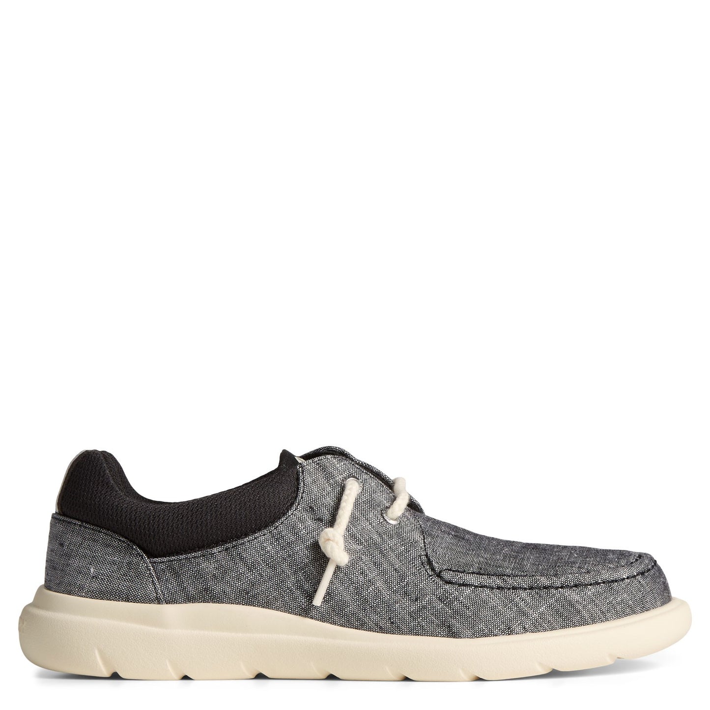 Peltz Shoes Women's Sperry Captain's Moc Slip-On BLACK CHAMBRAY STS87229