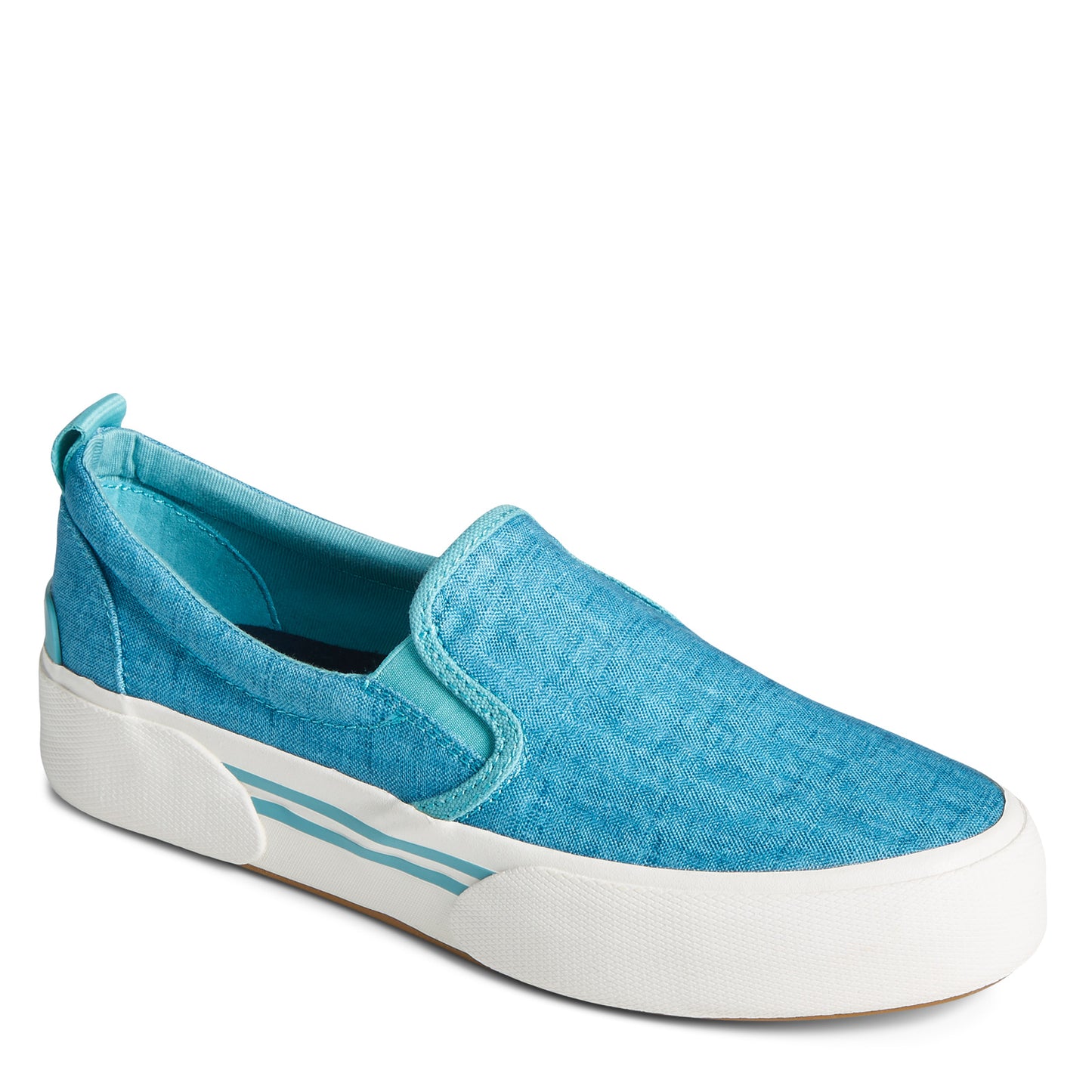Peltz Shoes Women's Sperry Pier Wave Hi Slip-On Sneaker BLUE STS87365