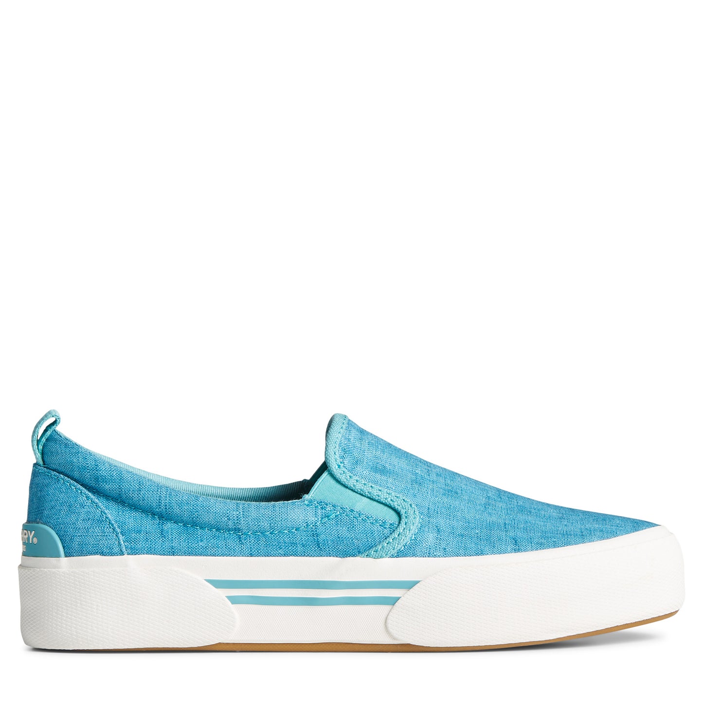 Peltz Shoes Women's Sperry Pier Wave Hi Slip-On Sneaker BLUE STS87365