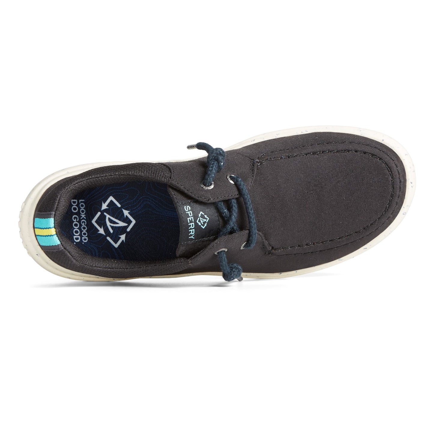 Peltz Shoes Women's Sperry Captain's Moc Slip-On BLACK STS87398