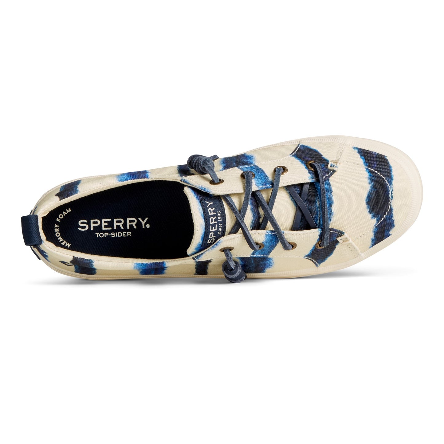 Peltz Shoes Women's Sperry Crest Vibe Sneaker NAVY TIE DYE STS87485
