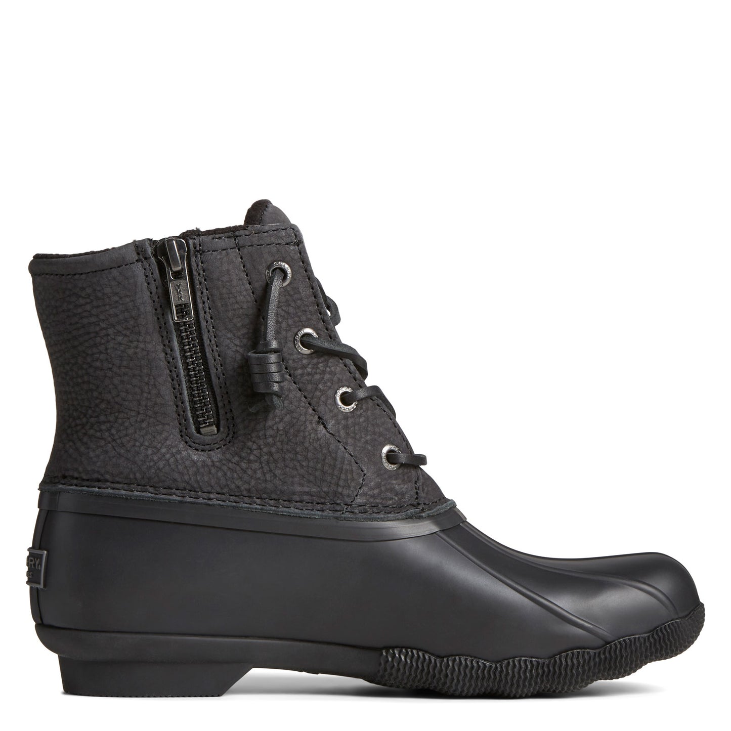 Peltz Shoes Women's Sperry Saltwater Rain Boot SOLID BLACK STS88108