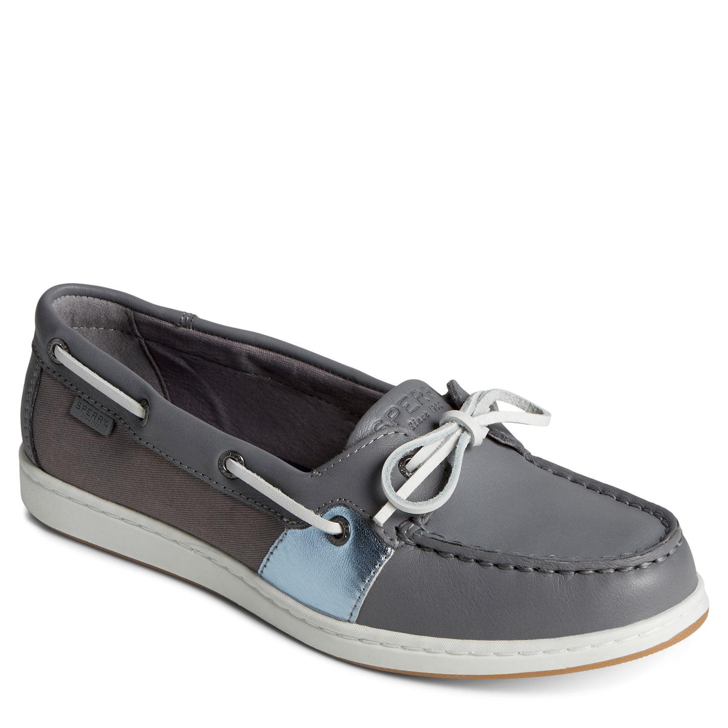 Peltz Shoes Women's Sperry Coastfish Boat Shoe GREY STS88407