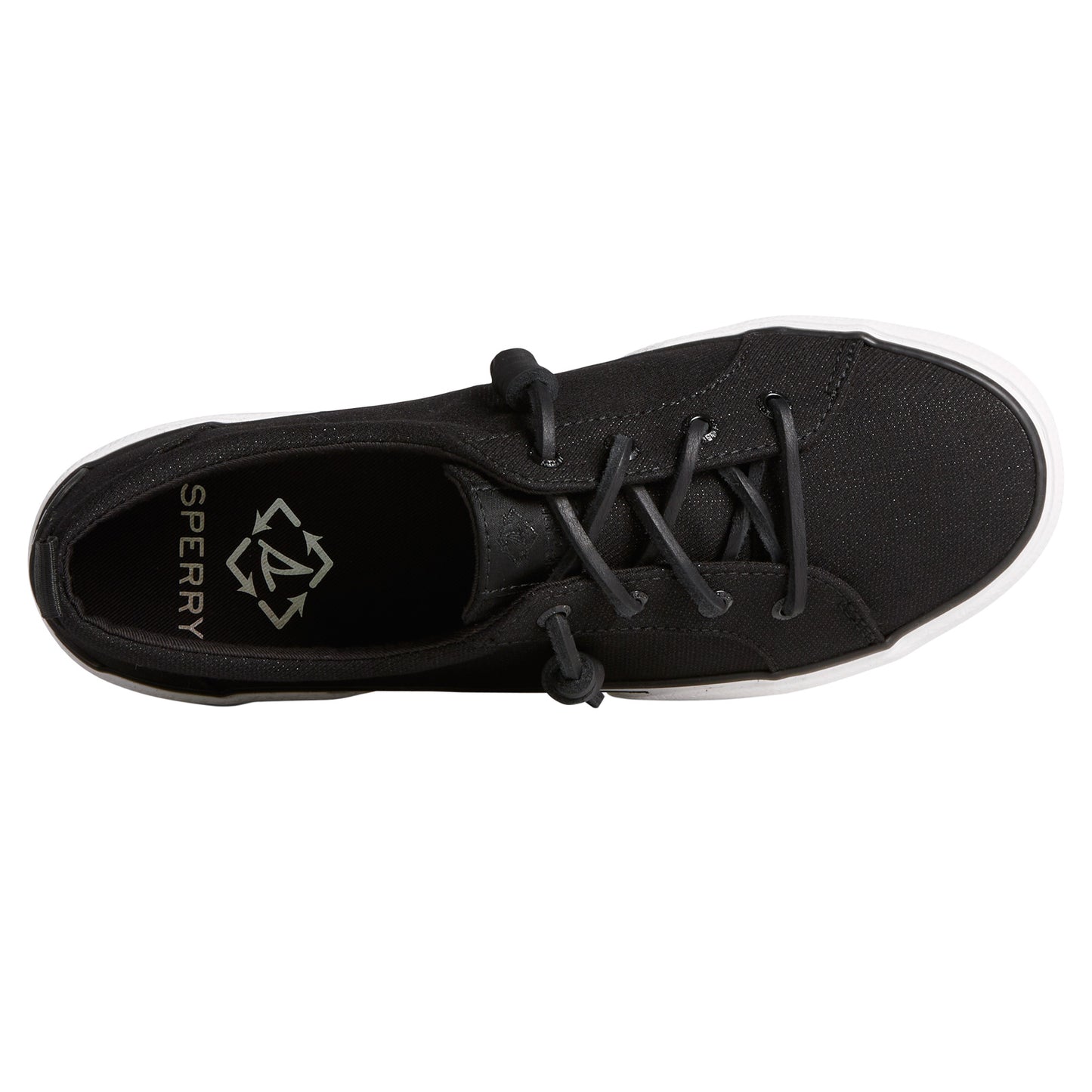 Peltz Shoes Women's Sperry Pier Wave LTT Sneaker BLACK STS88553
