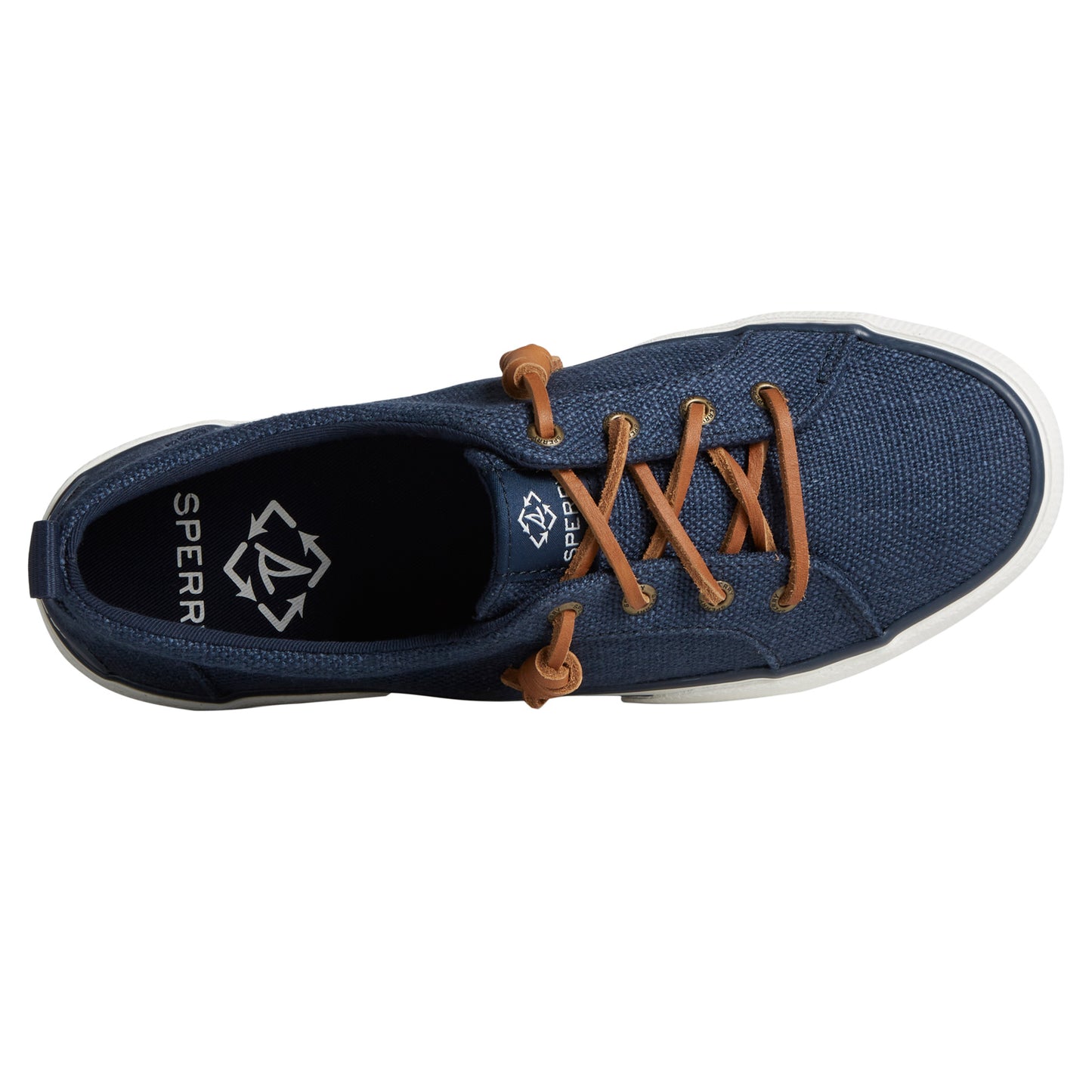 Peltz Shoes Women's Sperry Pier Wave LTT SeaCycled Sneaker BLUE STS88567