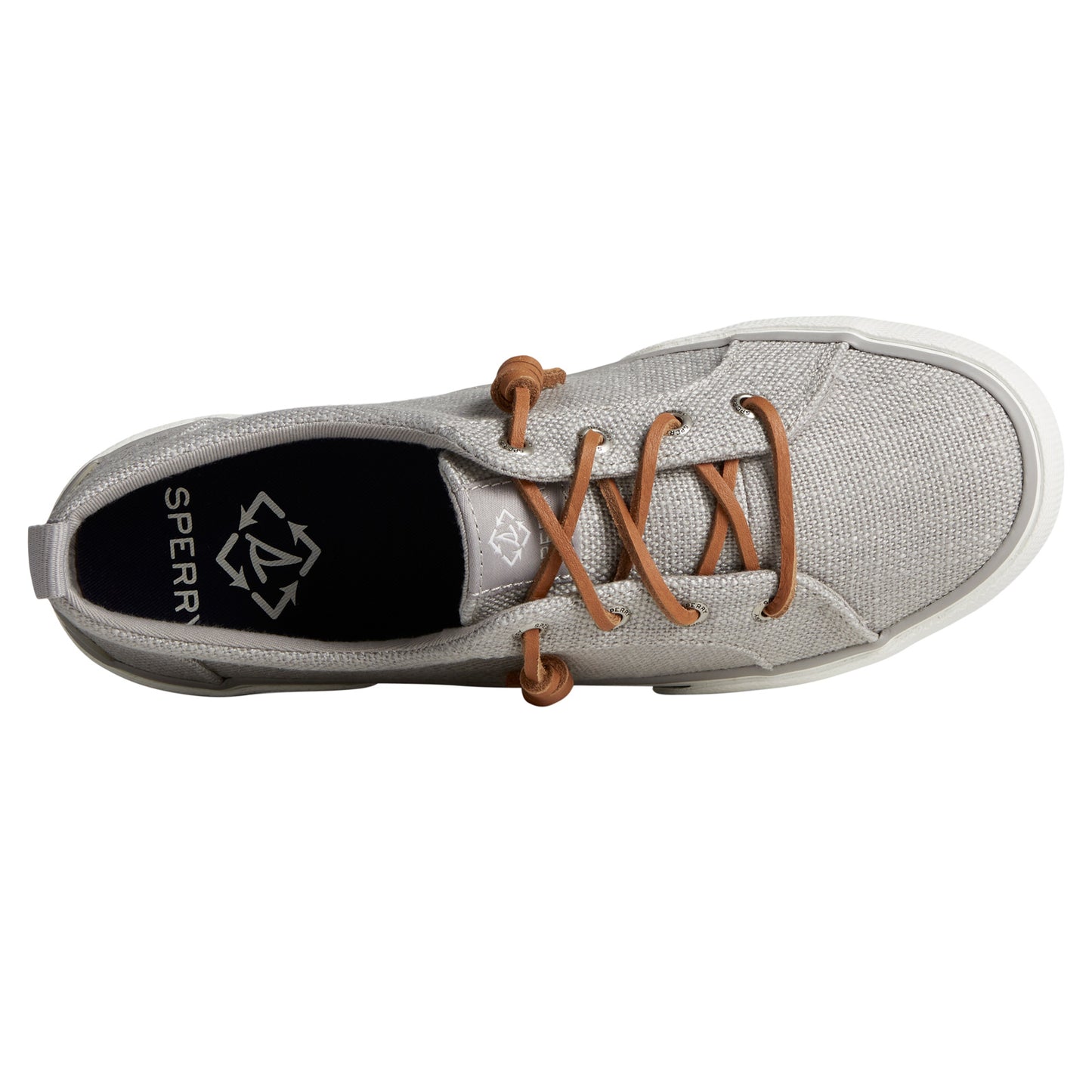 Peltz Shoes Women's Sperry Pier Wave LTT SeaCycled Sneaker GREY STS88568