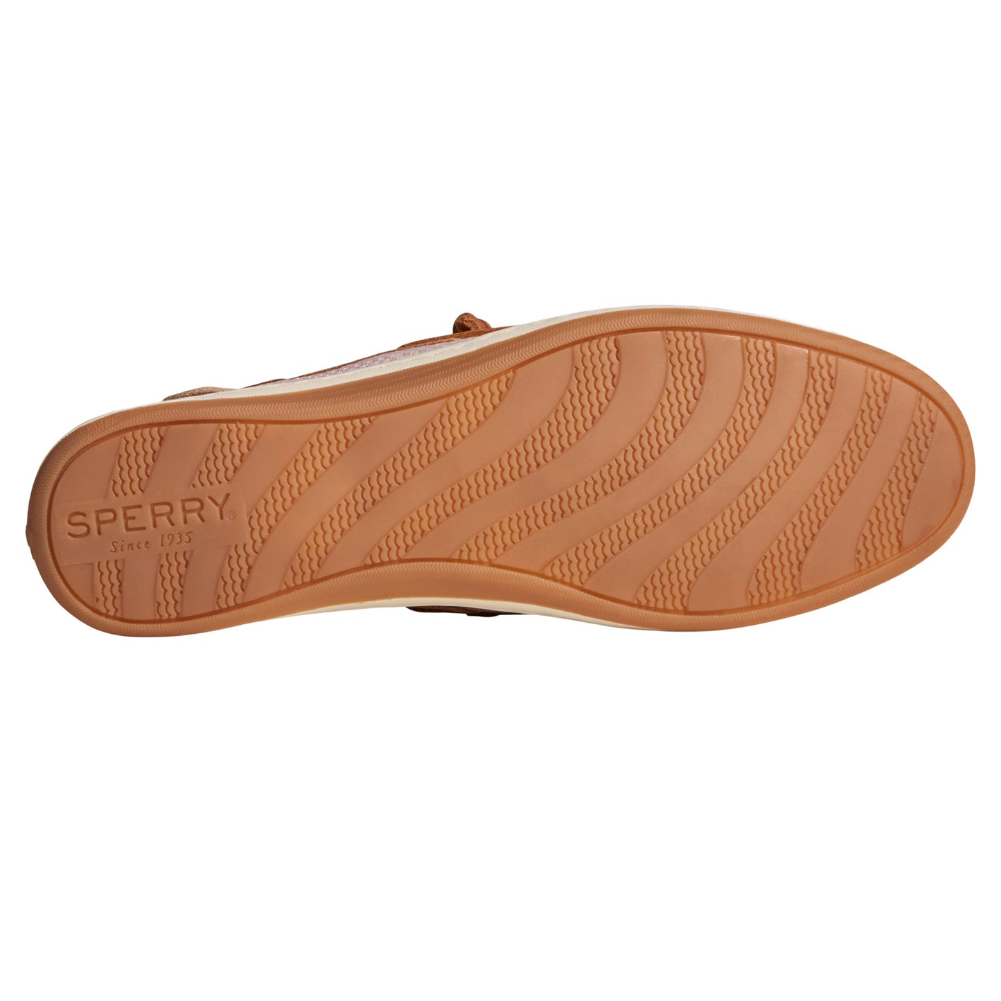 Peltz Shoes Women's Sperry Songfish Boat Shoe tan / beige fabric STS88984