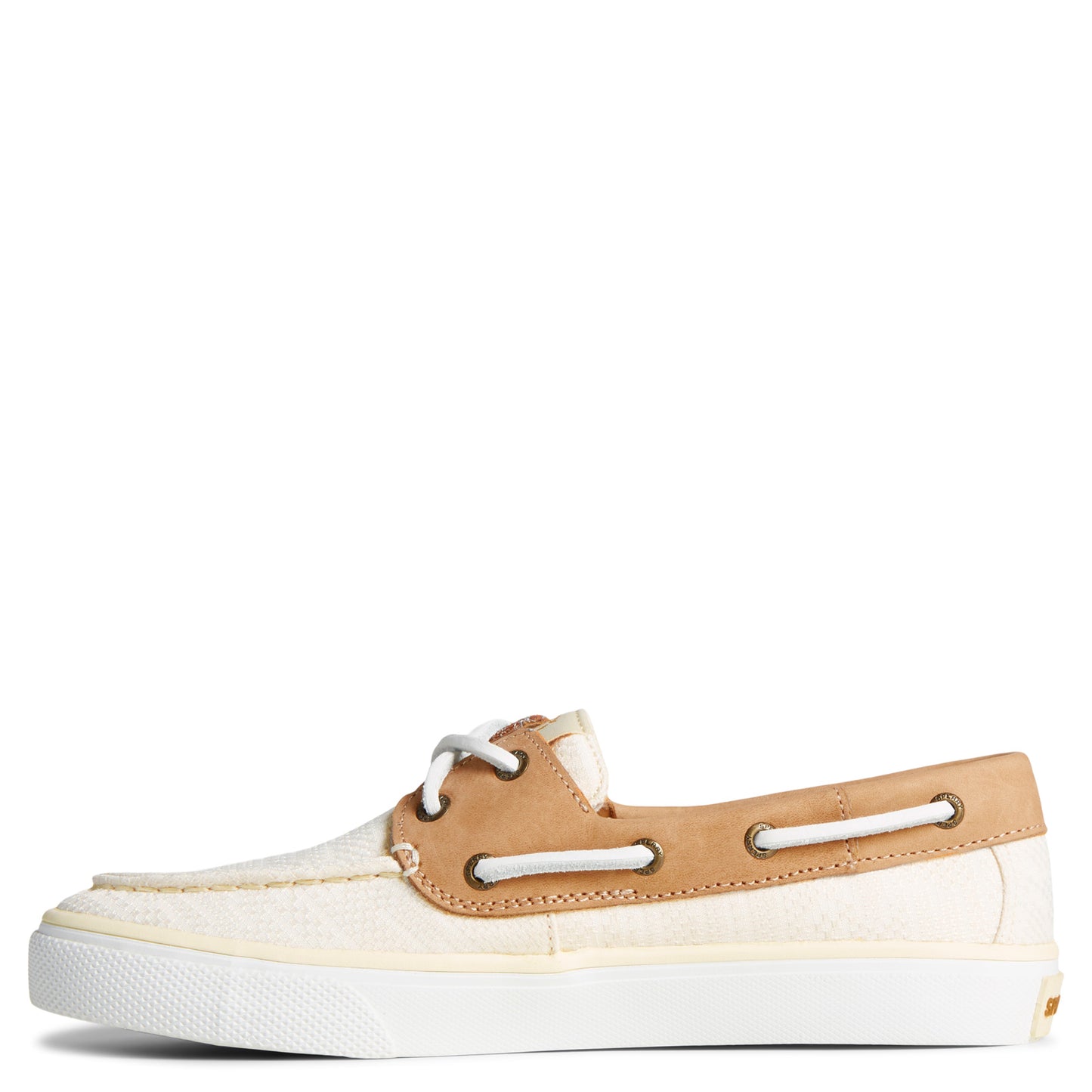 Peltz Shoes Women's Sperry SeaCycled Bahama II Sneaker Off White Jacquard STS89015