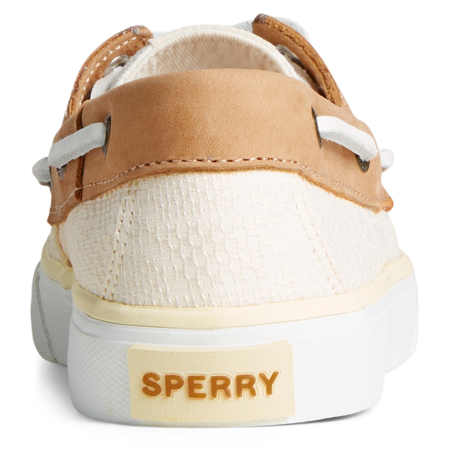 Peltz Shoes Women's Sperry SeaCycled Bahama II Sneaker Off White Jacquard STS89015